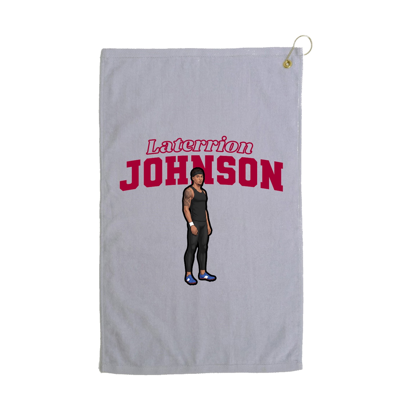 Golf Towel — Name Arch in Grey