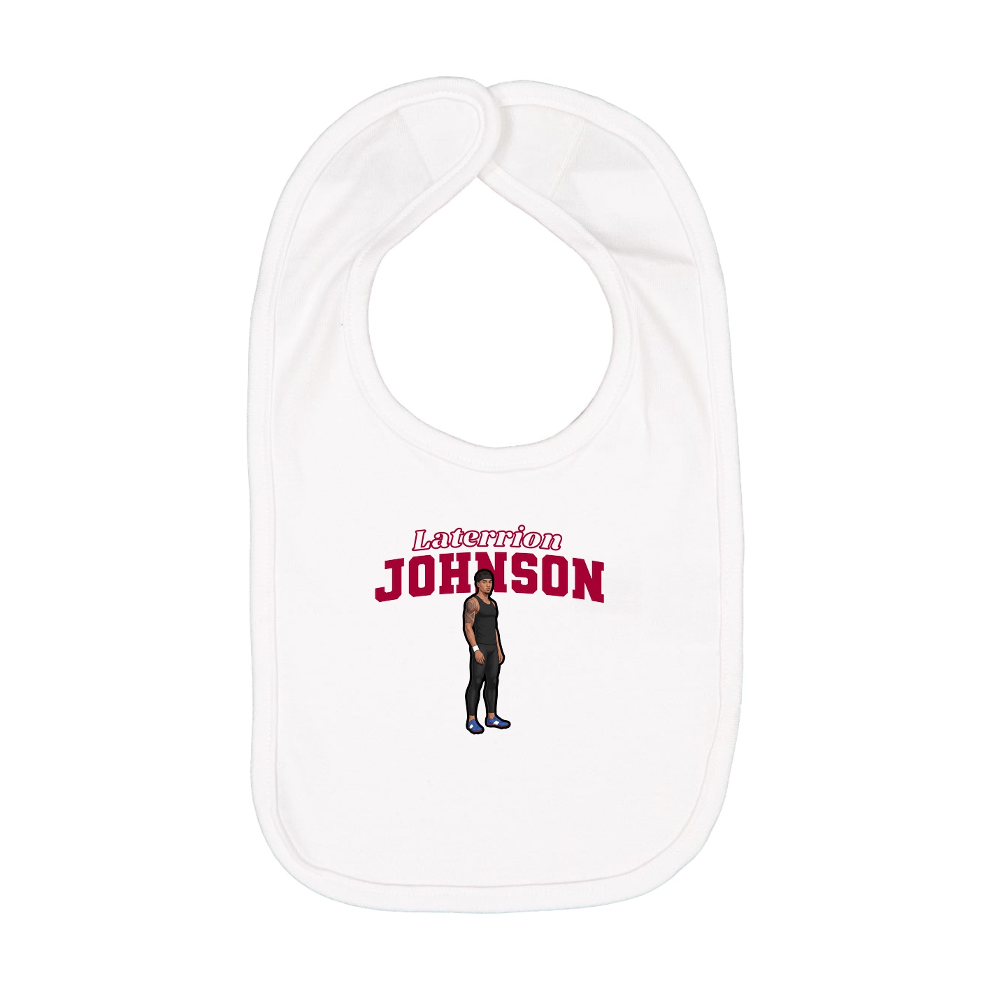 Infant Bib — Name Arch in White