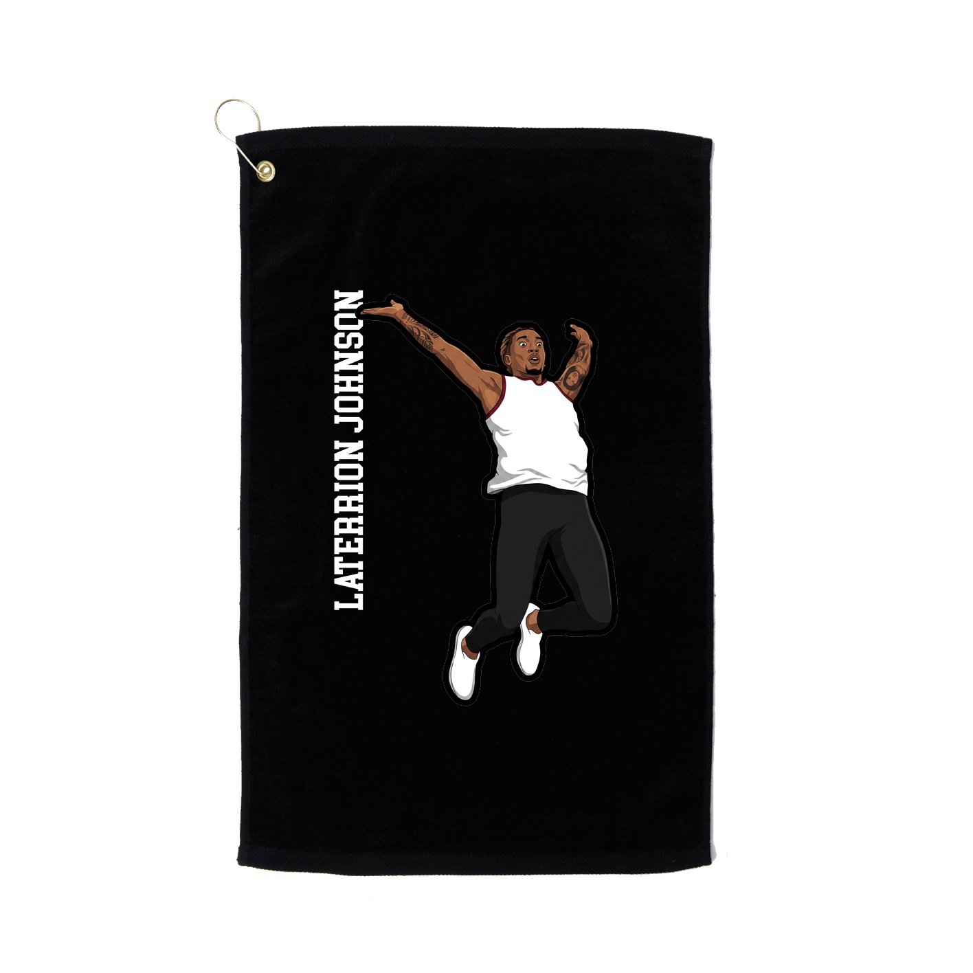 Golf Towel — Name Vertical in Black