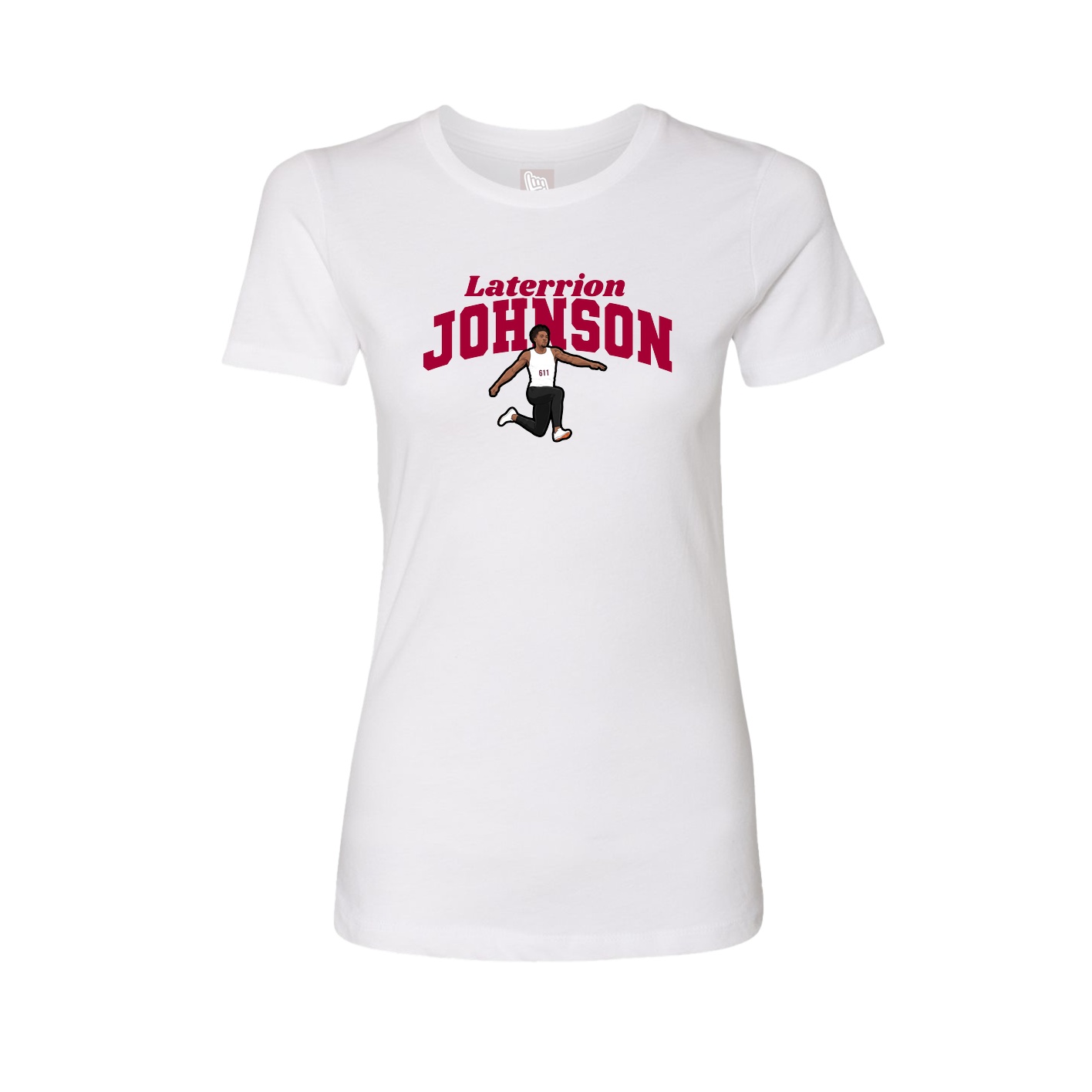 Fitted Women's Tee — Signature Arch in White