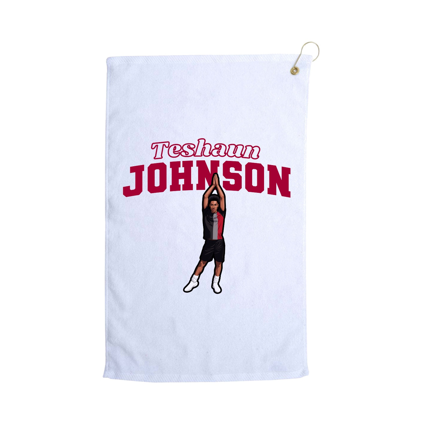 Golf Towel — Name Arch in White