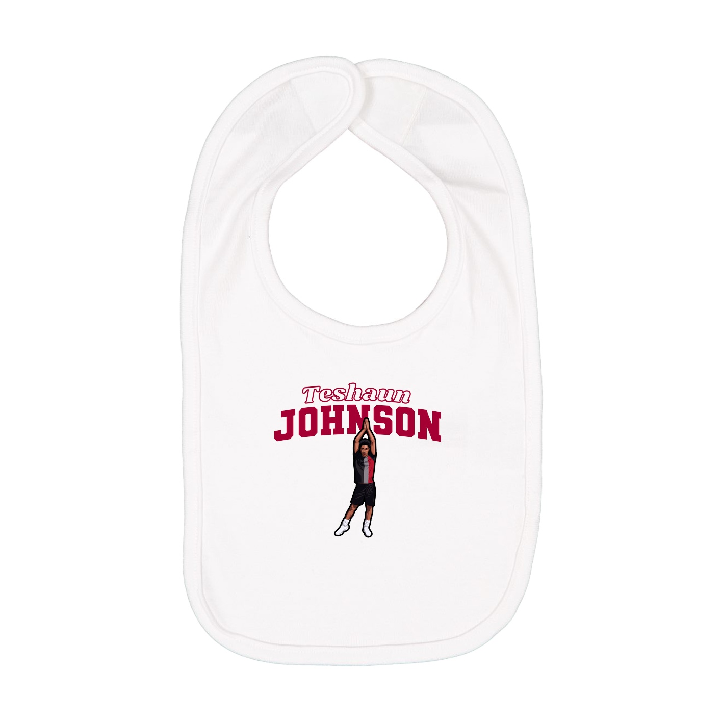 Infant Bib — Name Arch in White