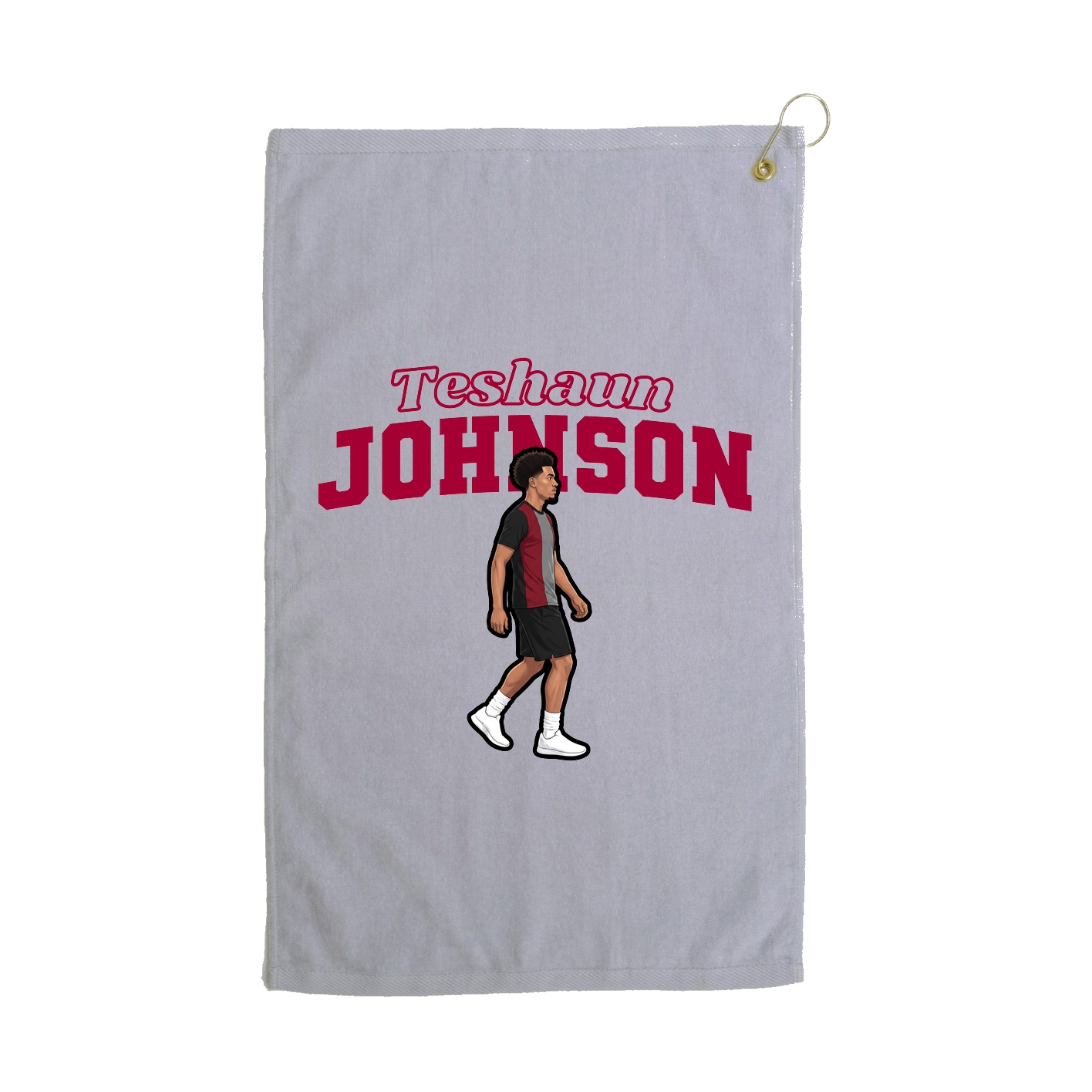 Golf Towel — Name Arch in Grey
