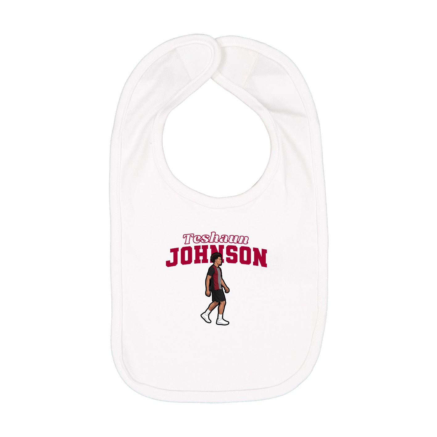Infant Bib — Name Arch in White