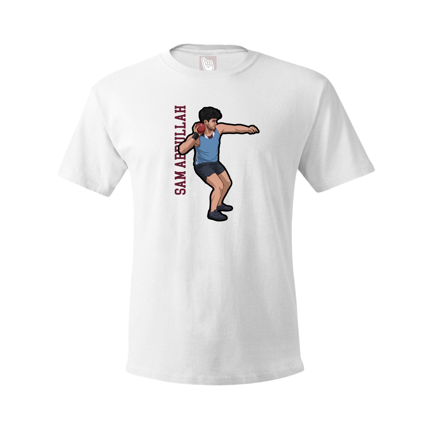 Youth Tee — Name Vertical in White