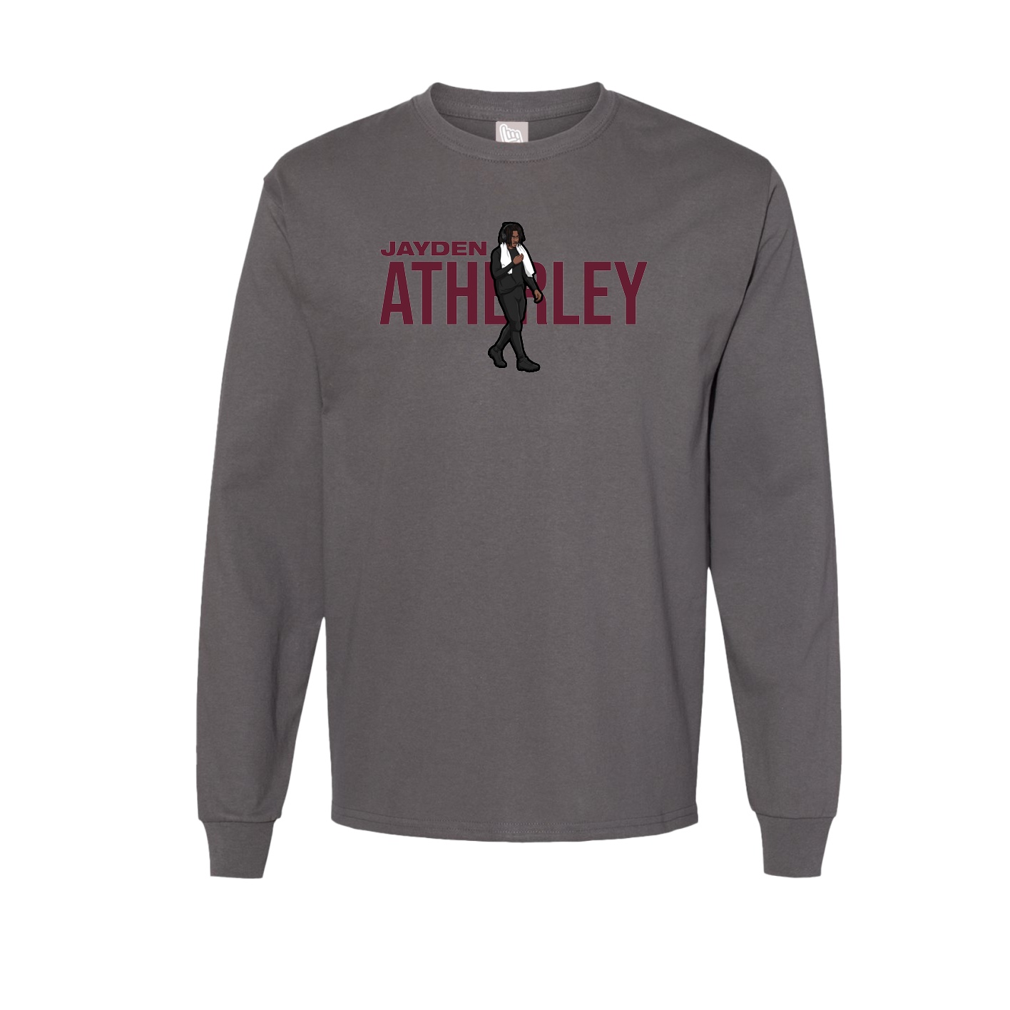 Long Sleeve Tee — Player Name in Grey