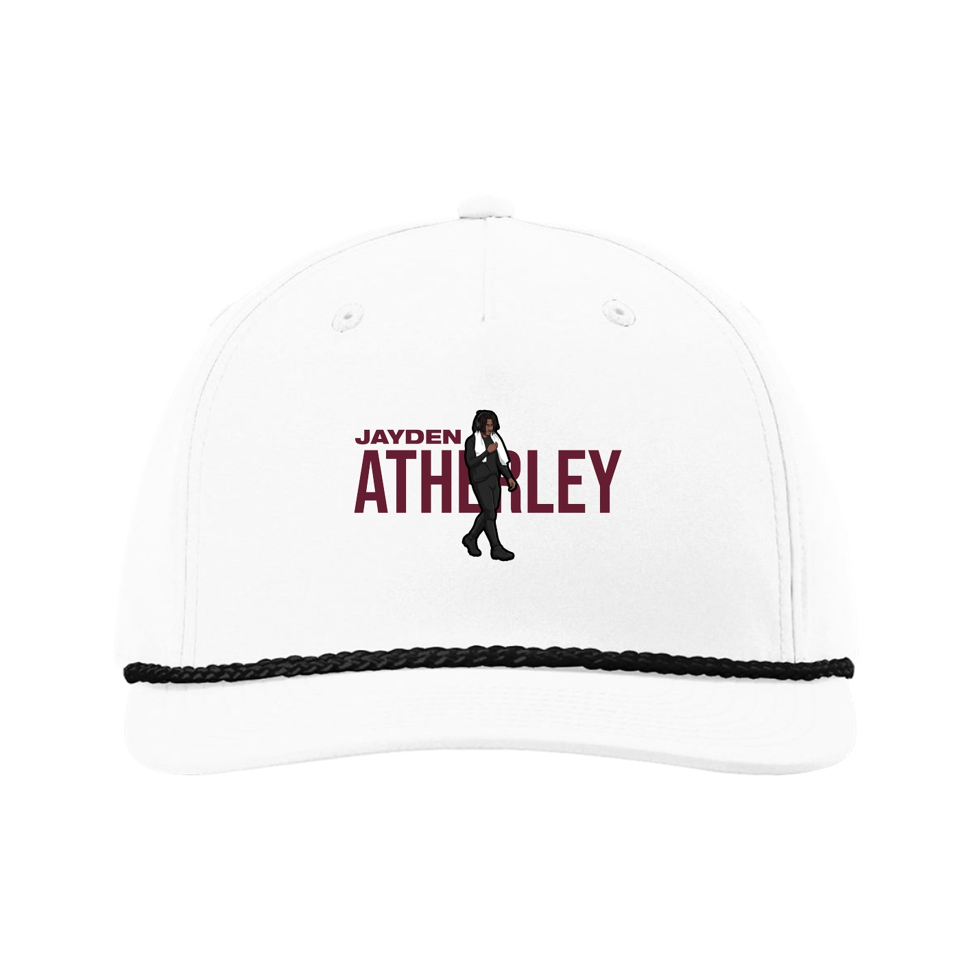 Five-Panel Classic Rope Cap — Player Name in White