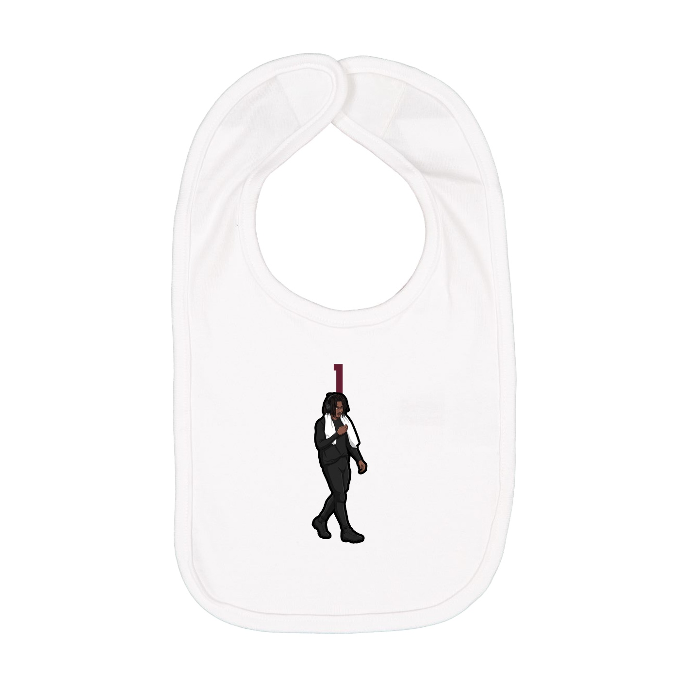 Infant Bib — Number Top in White