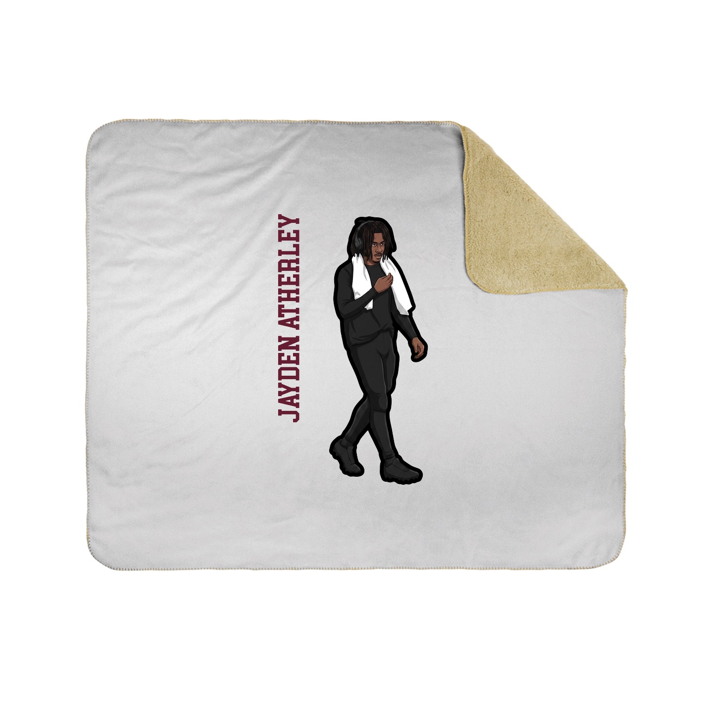 Throw Blanket — Name Vertical in White