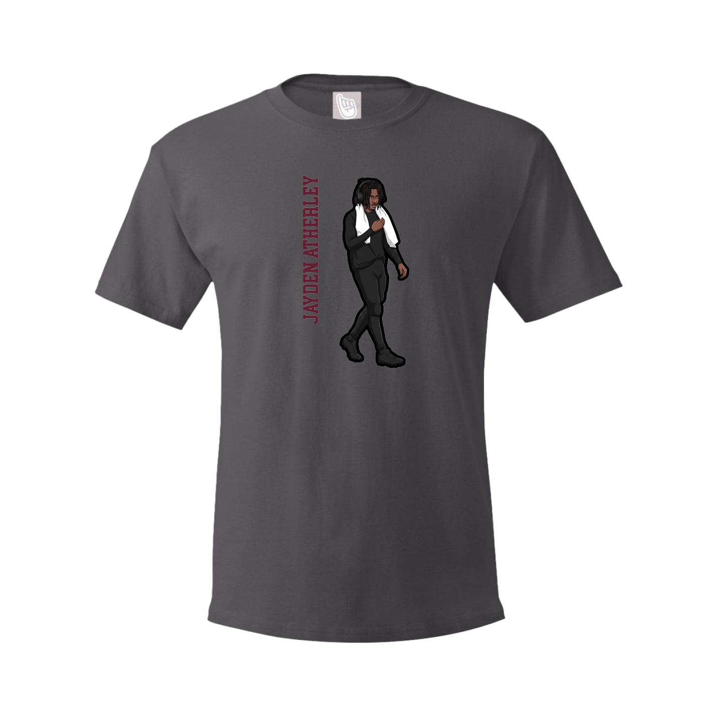 Tee — Name Vertical in Grey