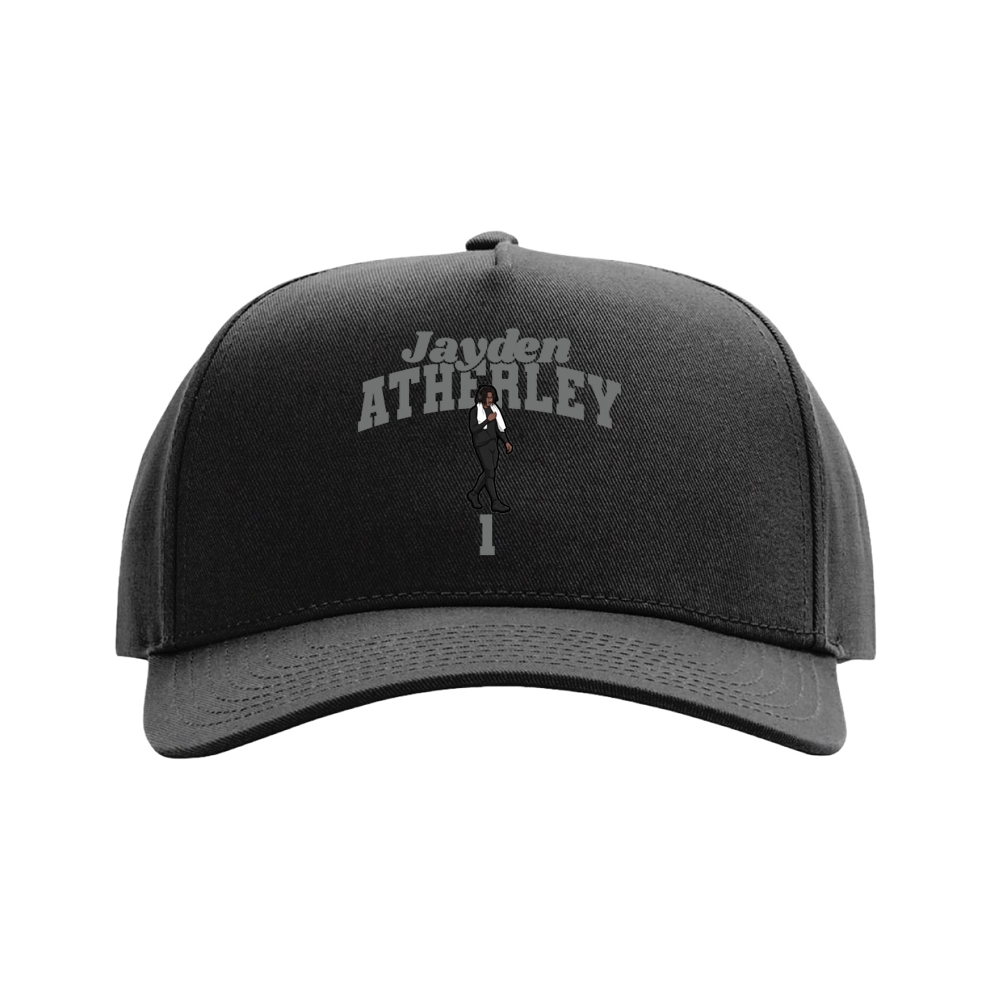 Full Fabric Five-Panel Champ Cap — Signature Arch in Black
