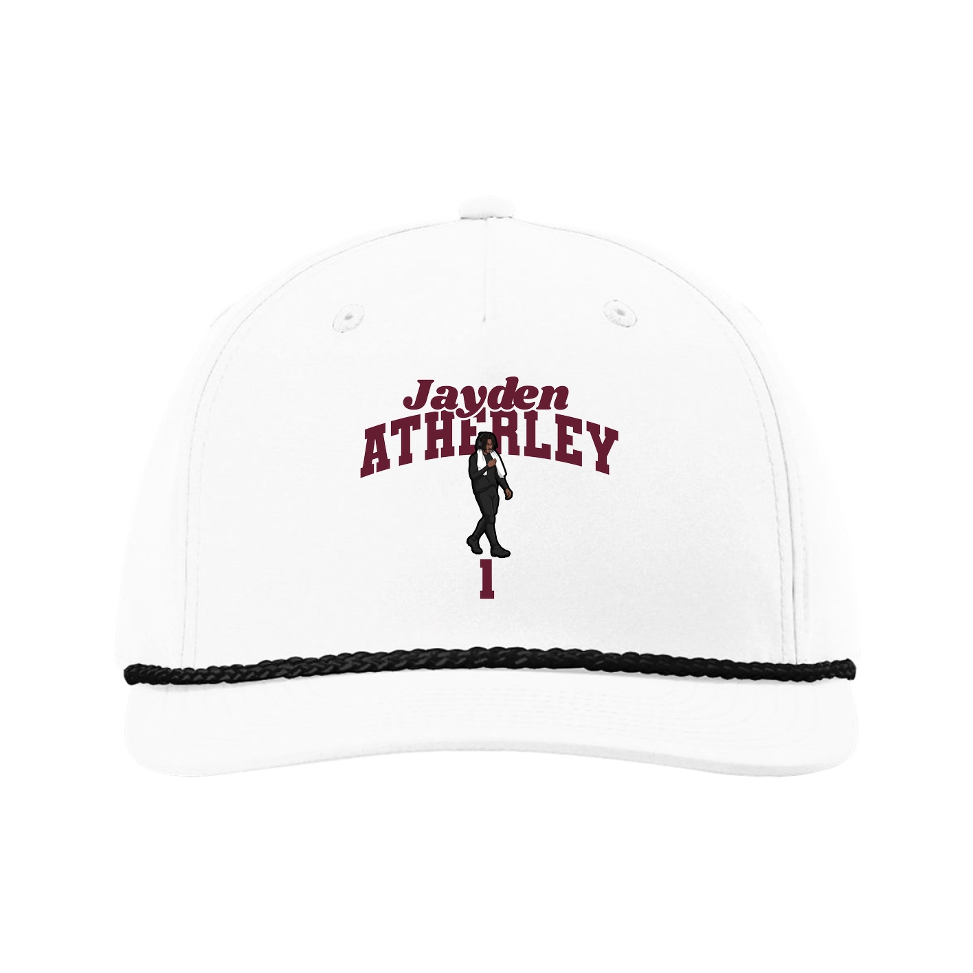Five-Panel Classic Rope Cap — Signature Arch in White