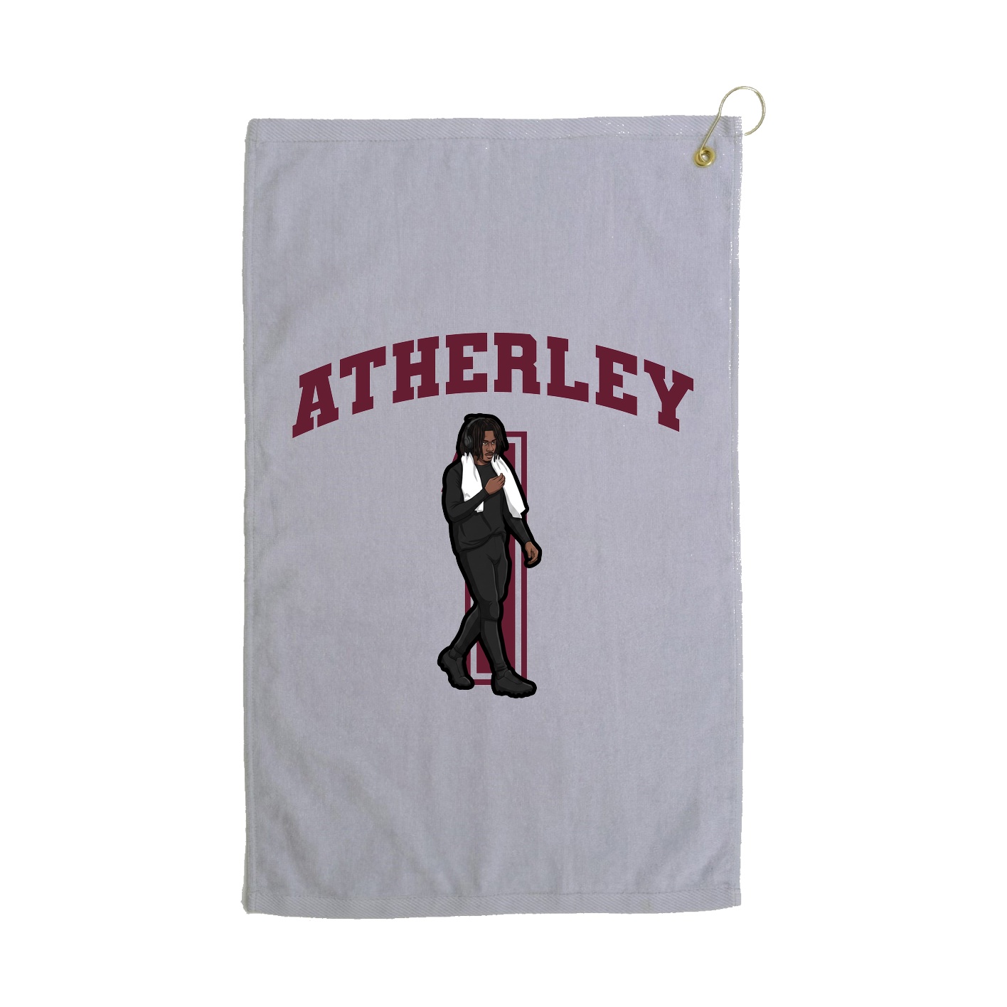 Golf Towel — Number in Grey