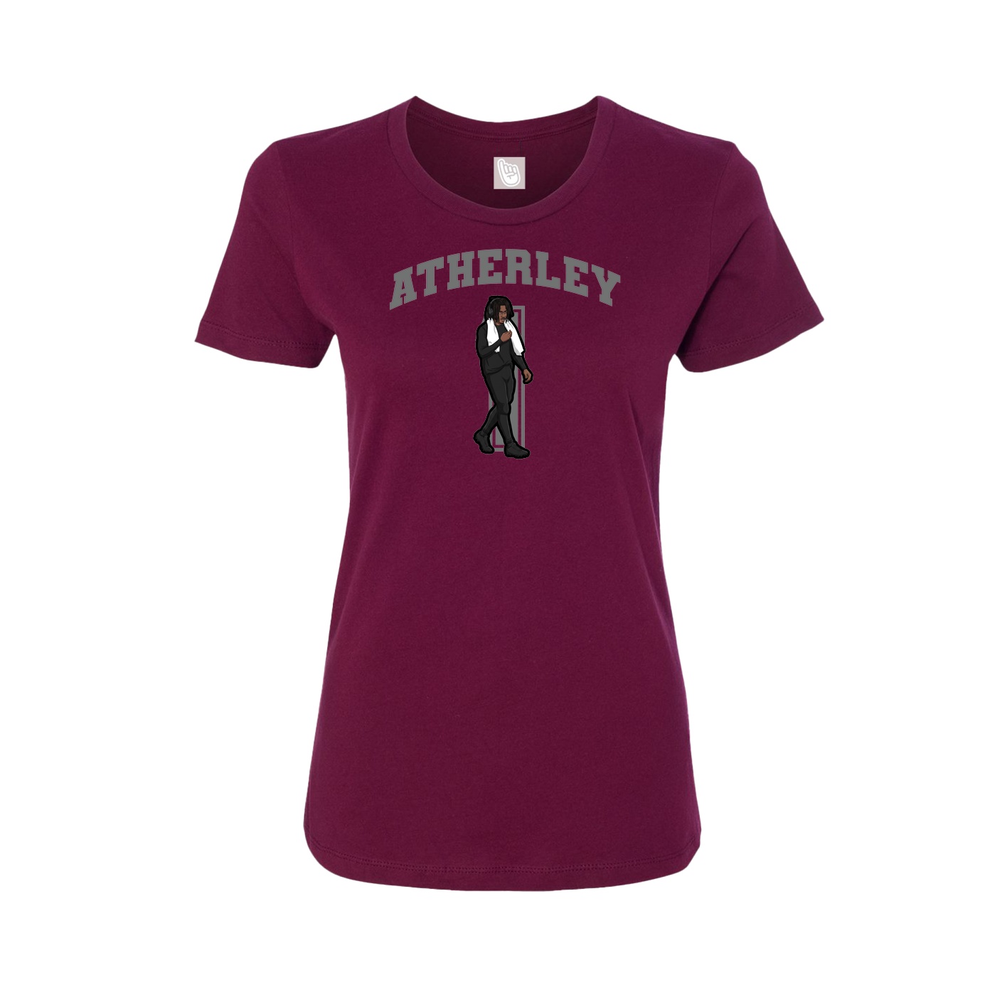 Fitted Women's Tee — Number in Maroon