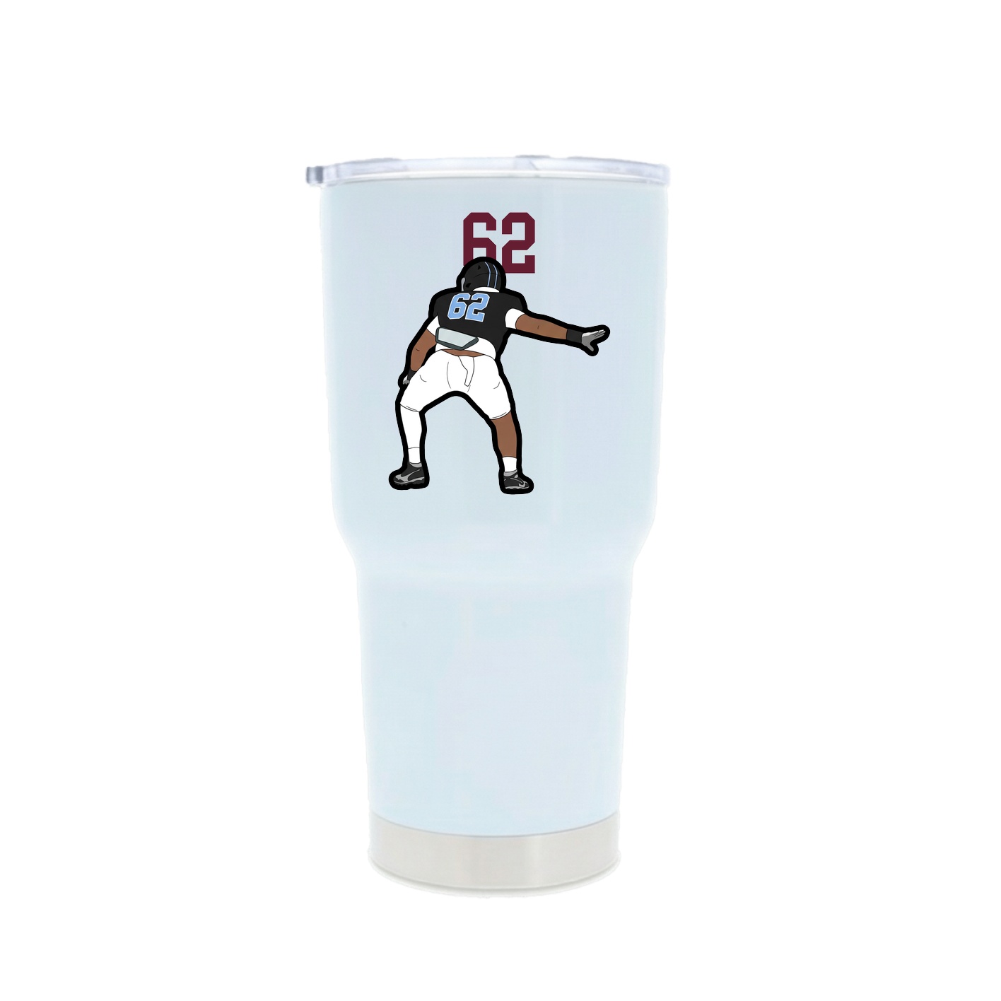 30oz Stainless Steel Tumbler — Number Top in White
