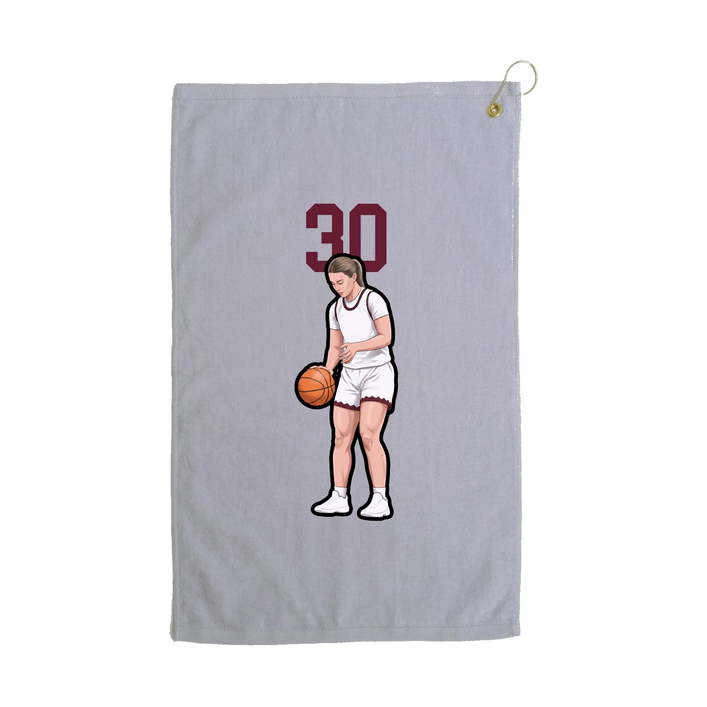 Golf Towel — Number Top in Grey
