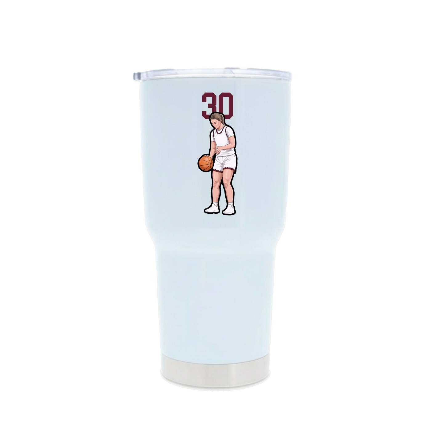 30oz Stainless Steel Tumbler — Number Top in White