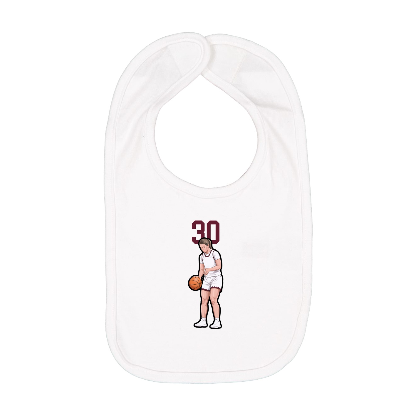 Infant Bib — Number Top in White