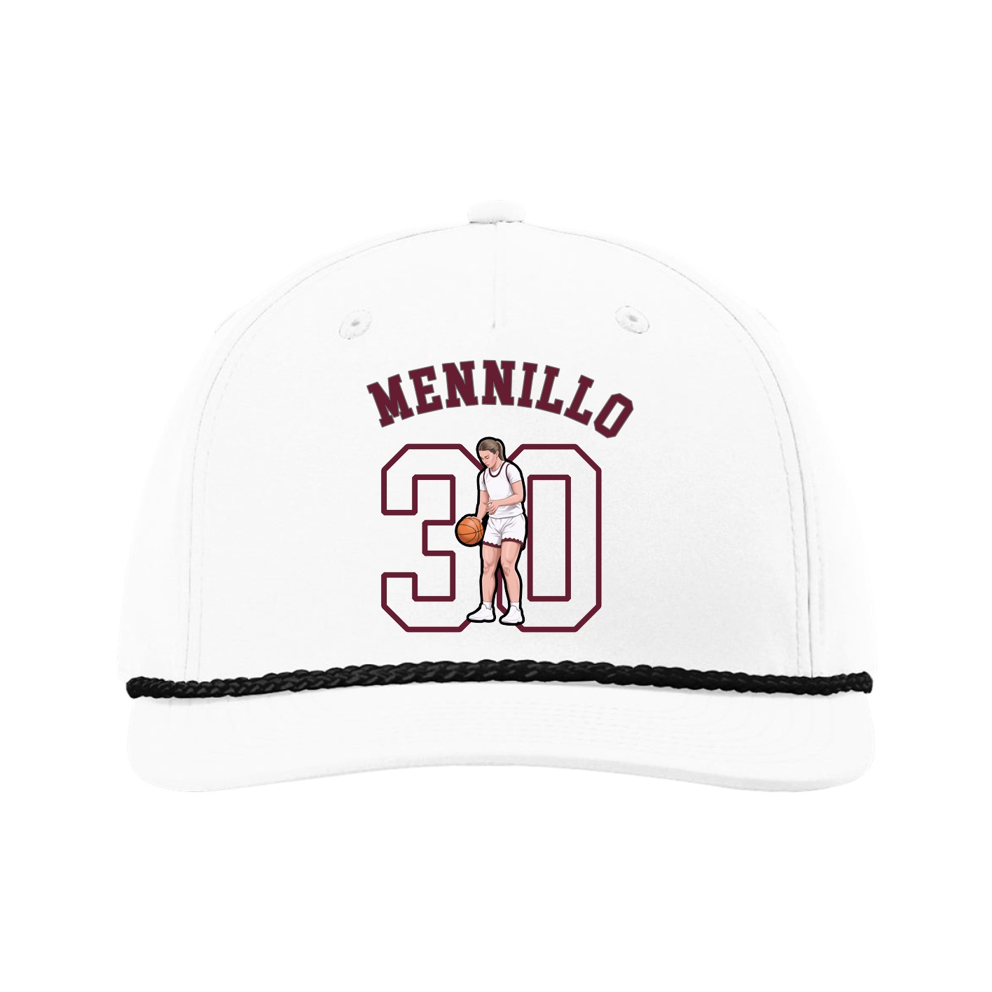 Five-Panel Classic Rope Cap — Shirsey Arch in White