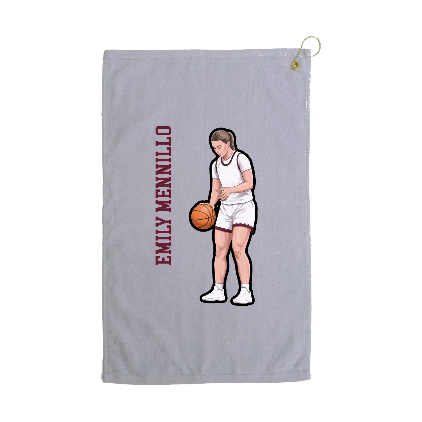 Golf Towel — Name Vertical in Grey