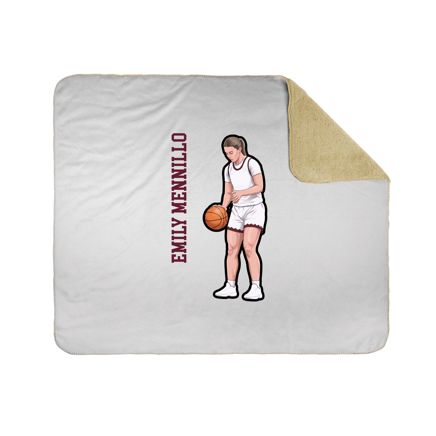 Throw Blanket — Name Vertical in White