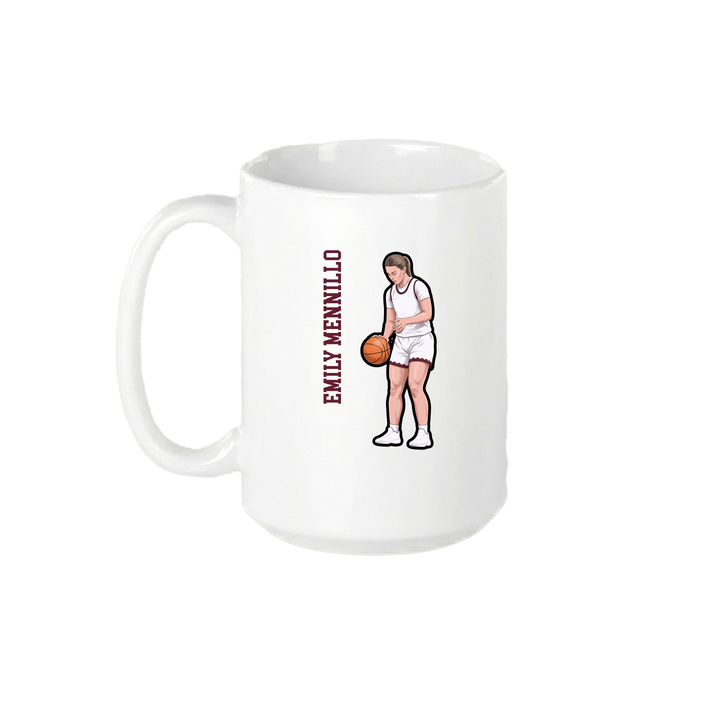15oz Coffee Mug — Name Vertical in White