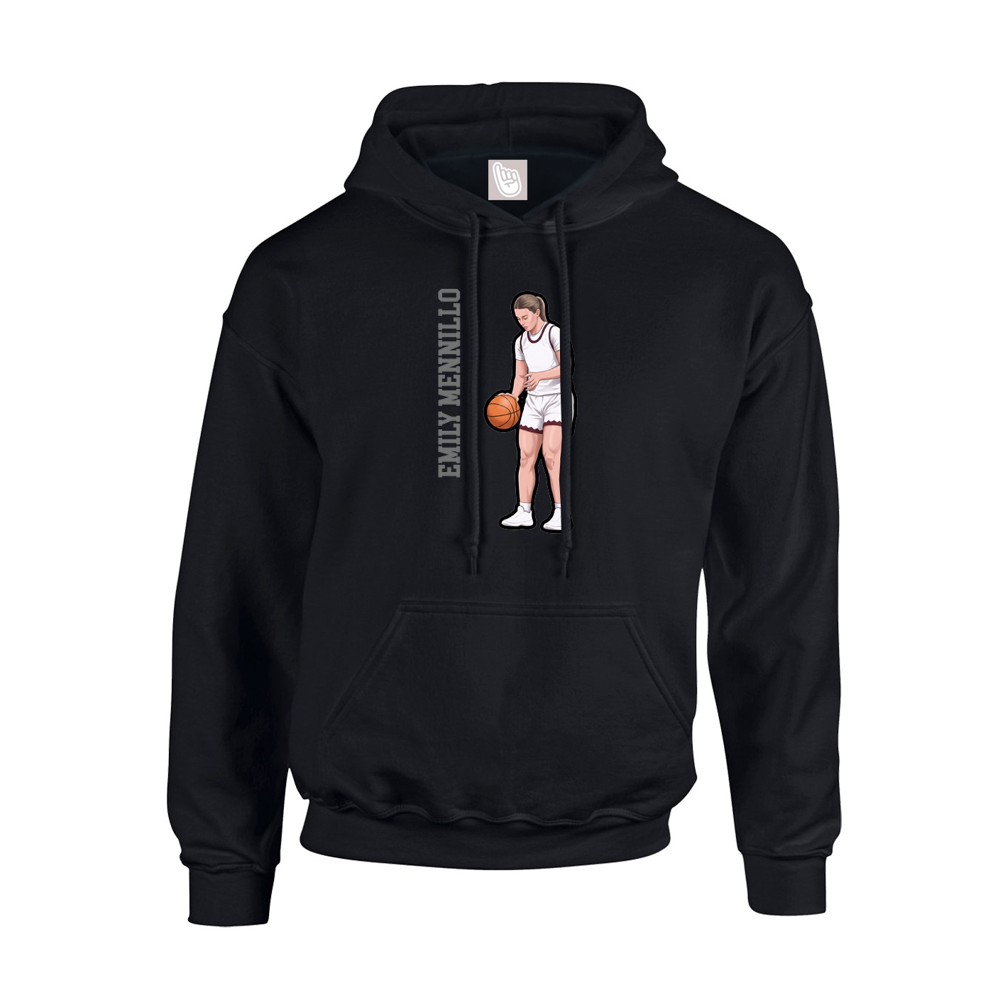 Youth Hoodie — Name Vertical in Black