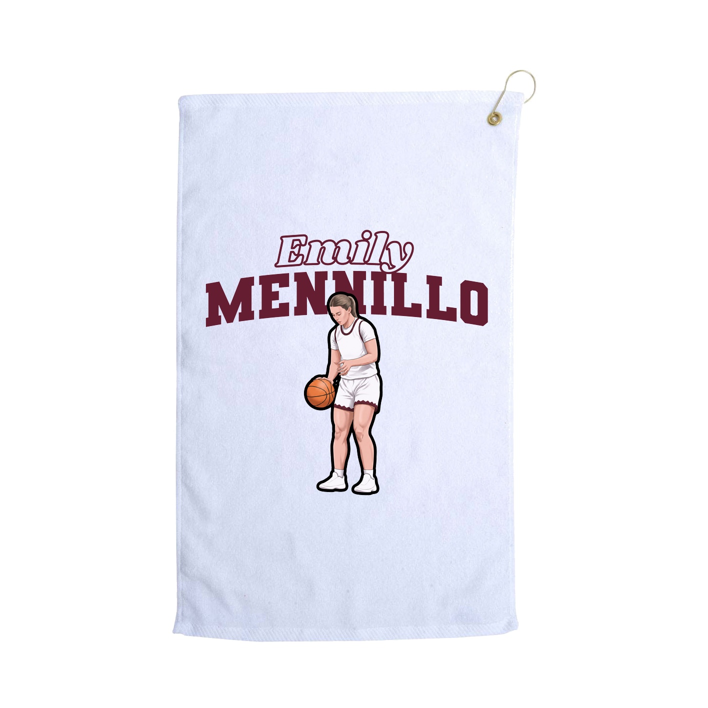 Golf Towel — Name Arch in White
