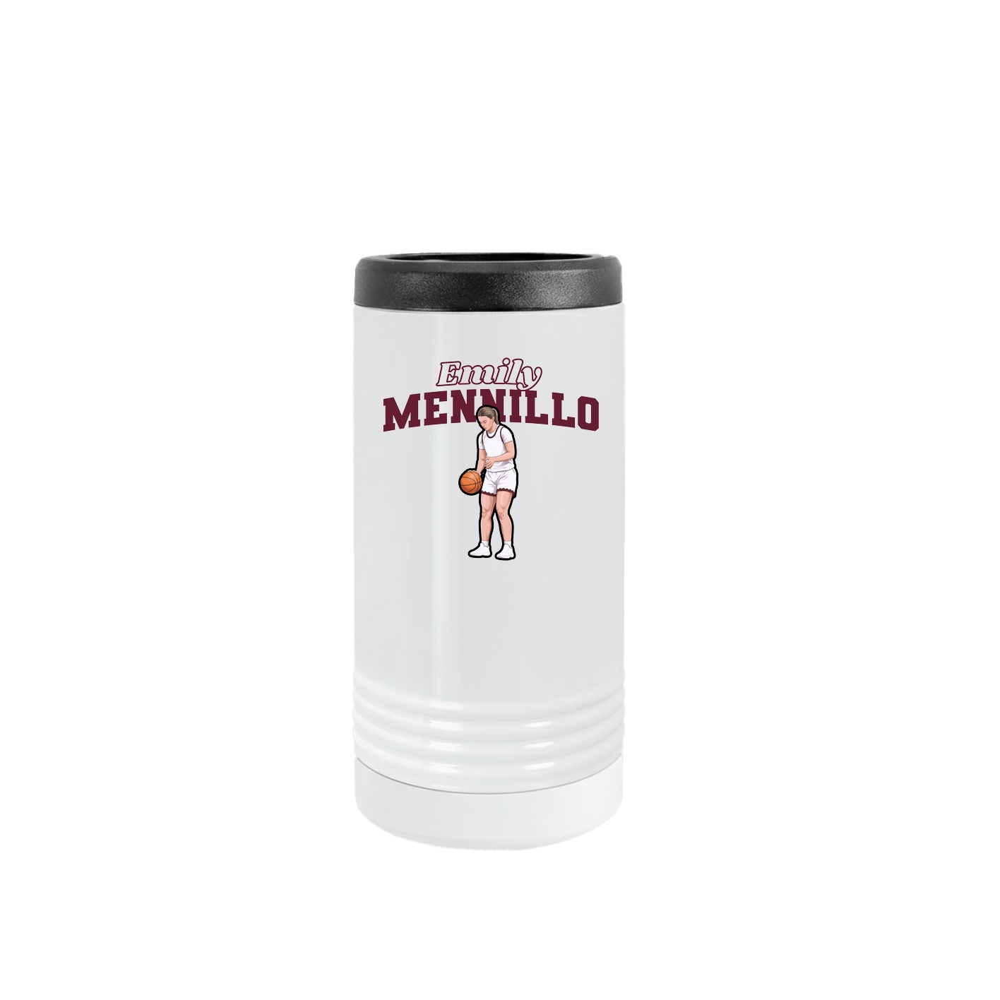 Slim Beverage Holder — Name Arch in White
