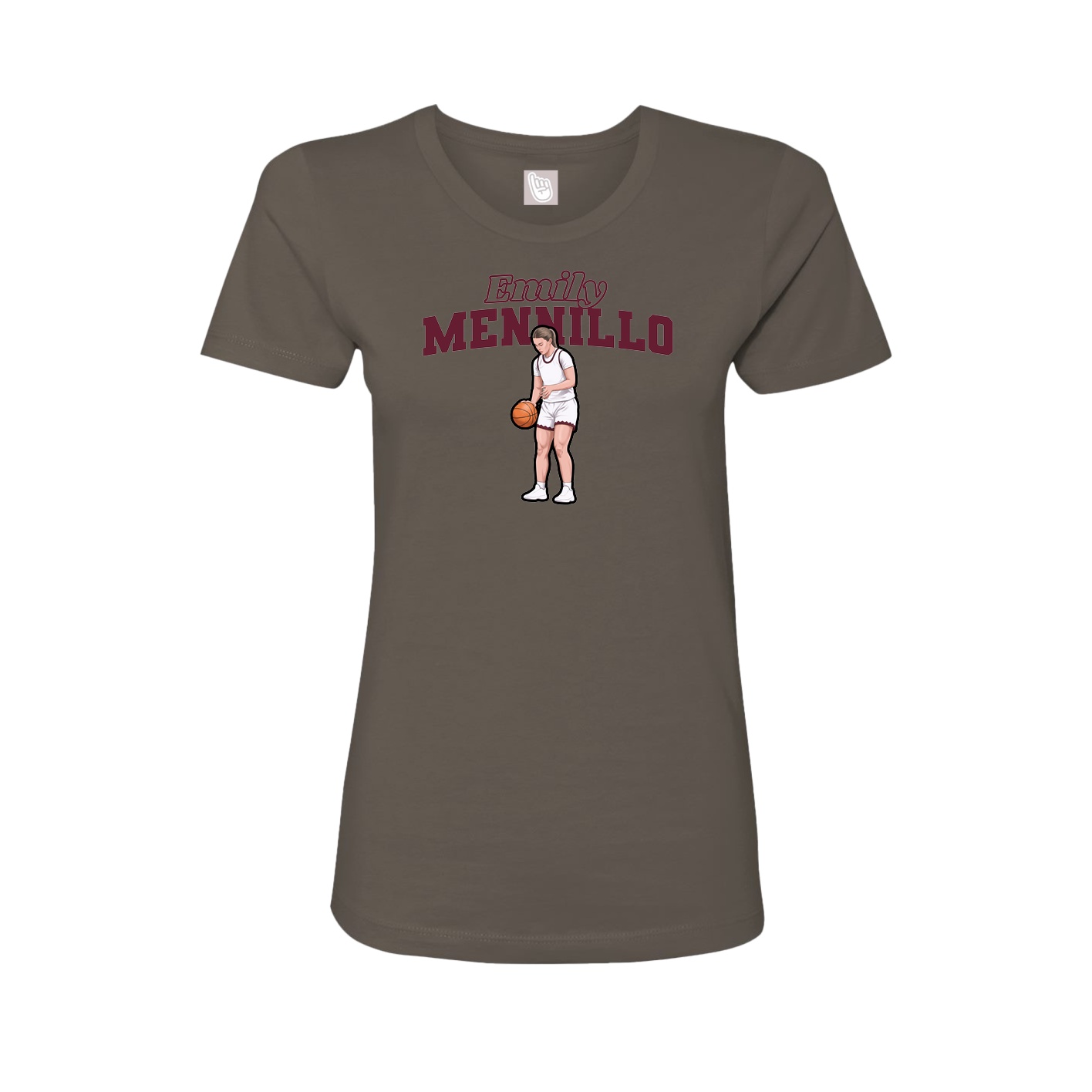 Fitted Women's Tee — Name Arch in Grey