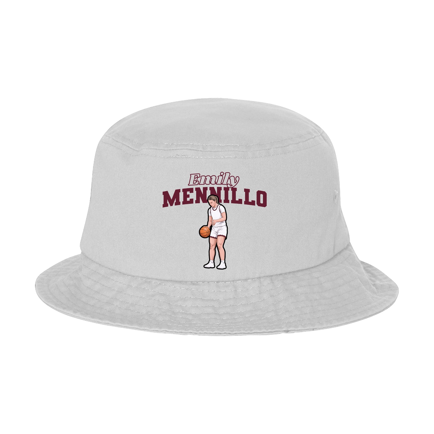 Bucket Cap — Name Arch in White