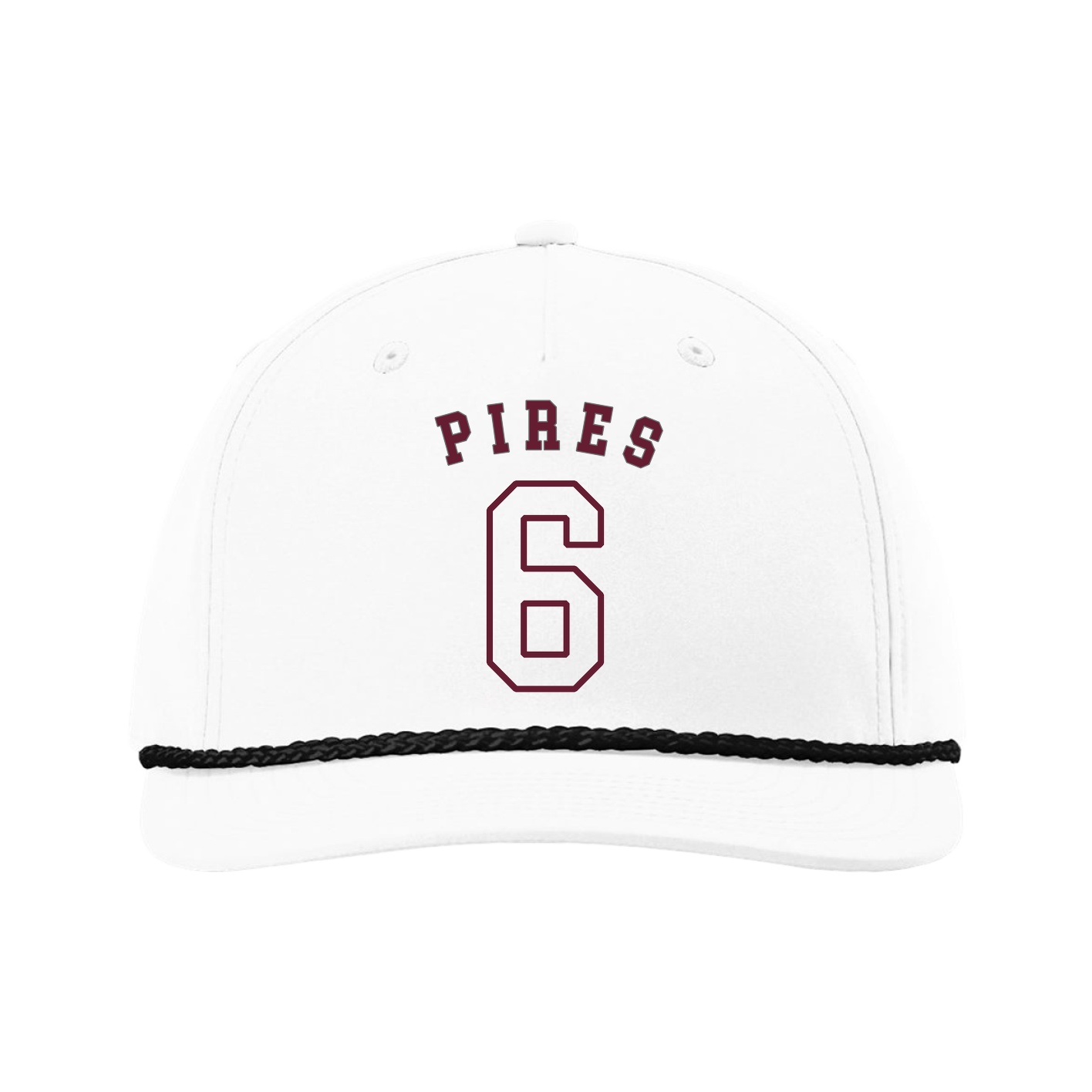 Five-Panel Classic Rope Cap — Shirsey Arch in White