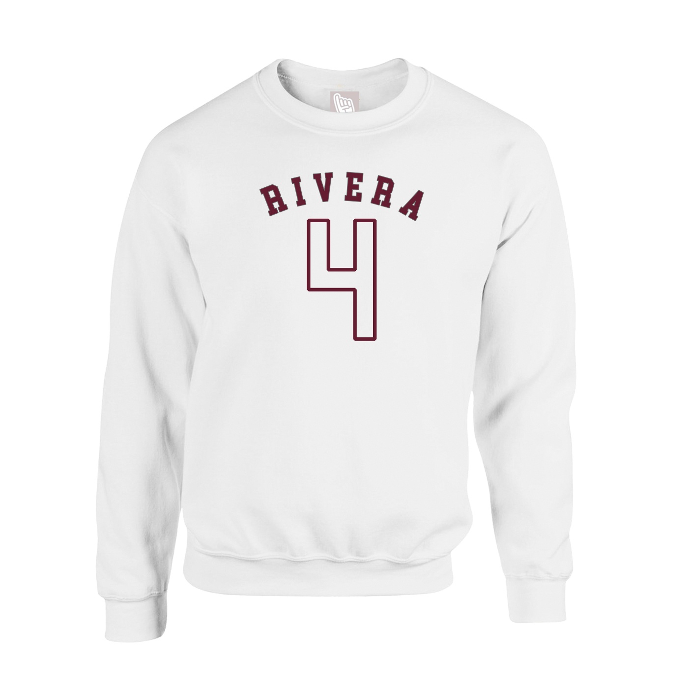 Fleece Crew — Shirsey Arch in White