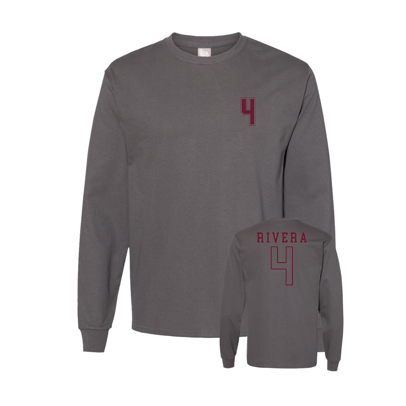 Long Sleeve Tee — Chest Back in Grey