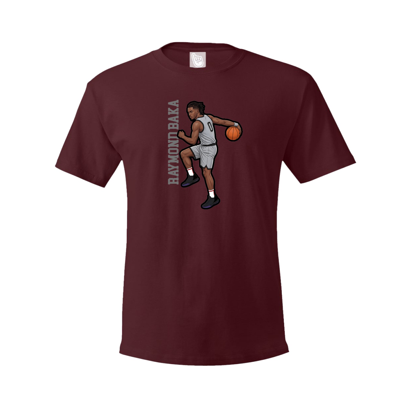 Youth Tee — Name Vertical in Maroon