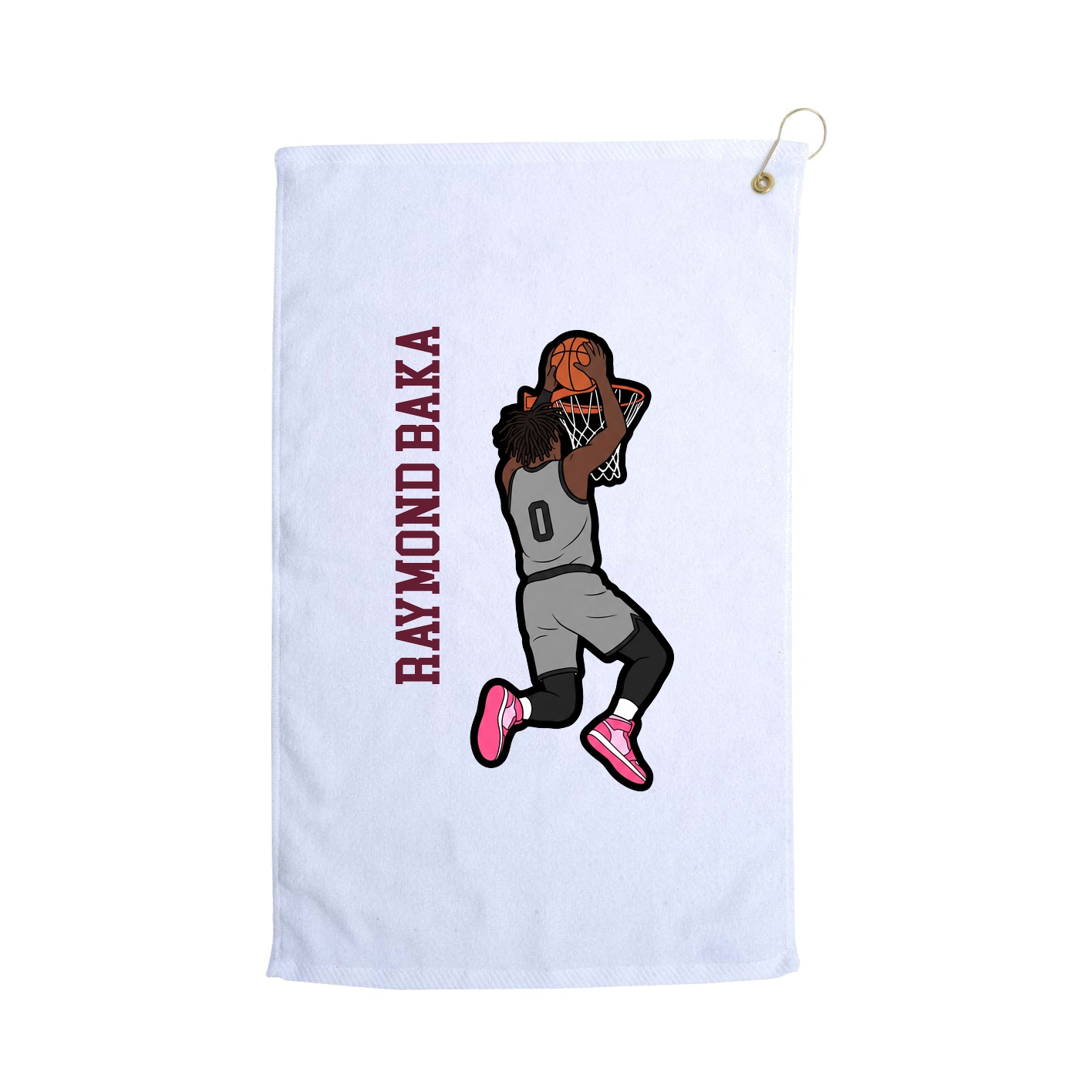 Golf Towel — Name Vertical in White