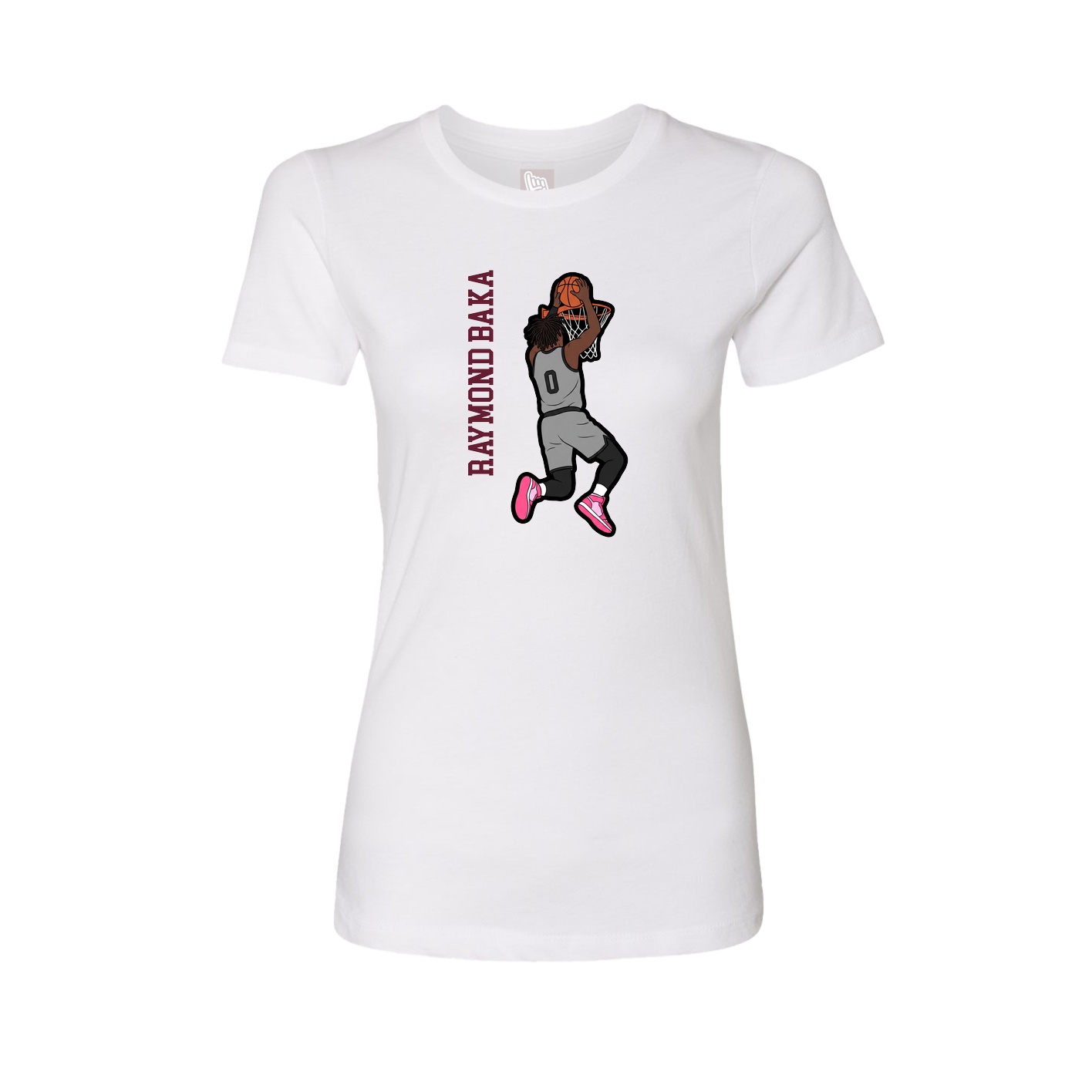 Womens Tee — Name Vertical in White