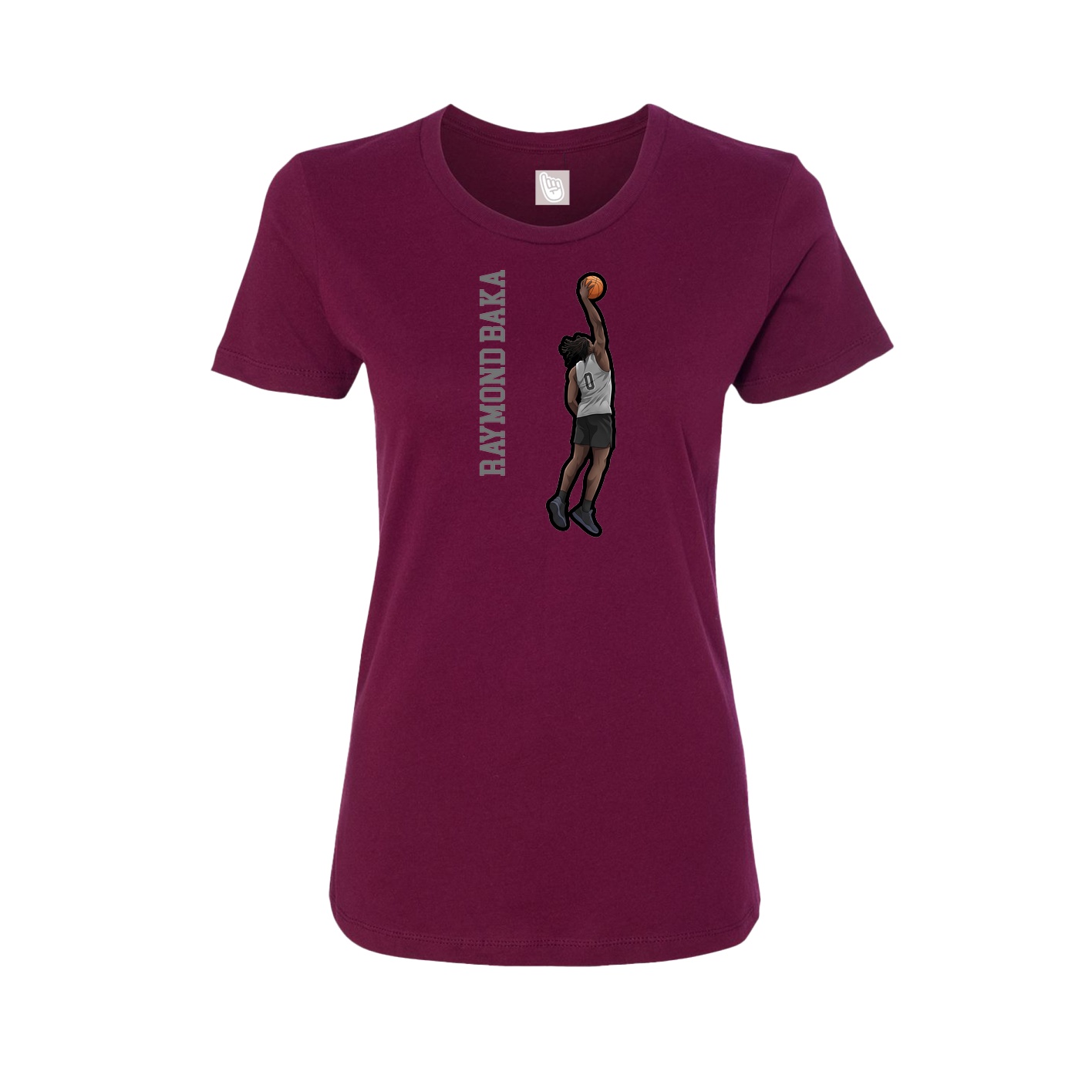 Womens Tee — Name Vertical in Maroon