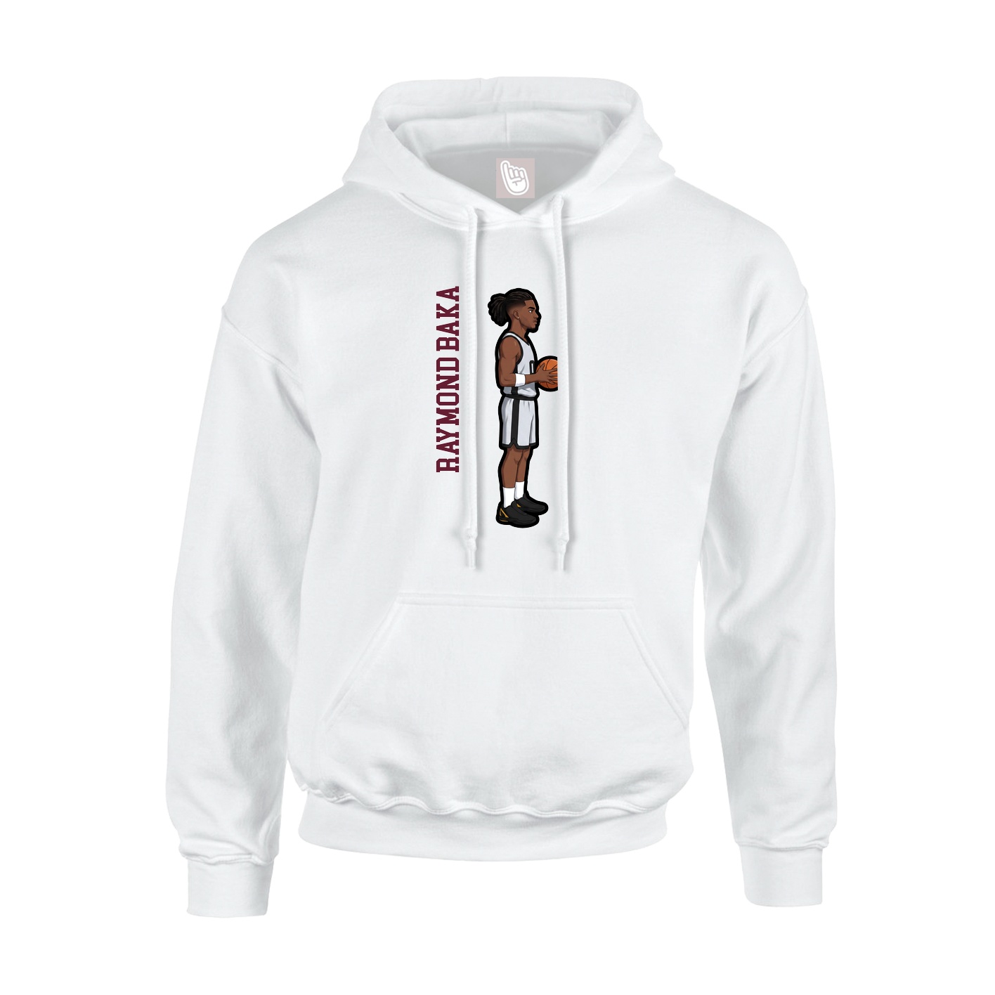 Youth Hoodie — Name Vertical in White