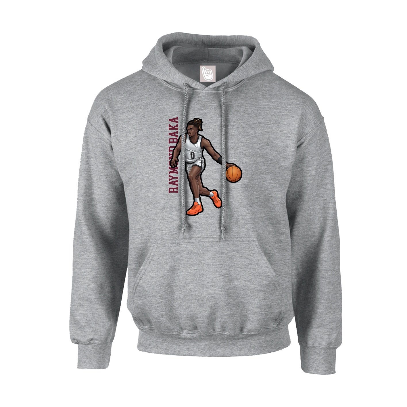 Hoodie — Name Vertical in Grey