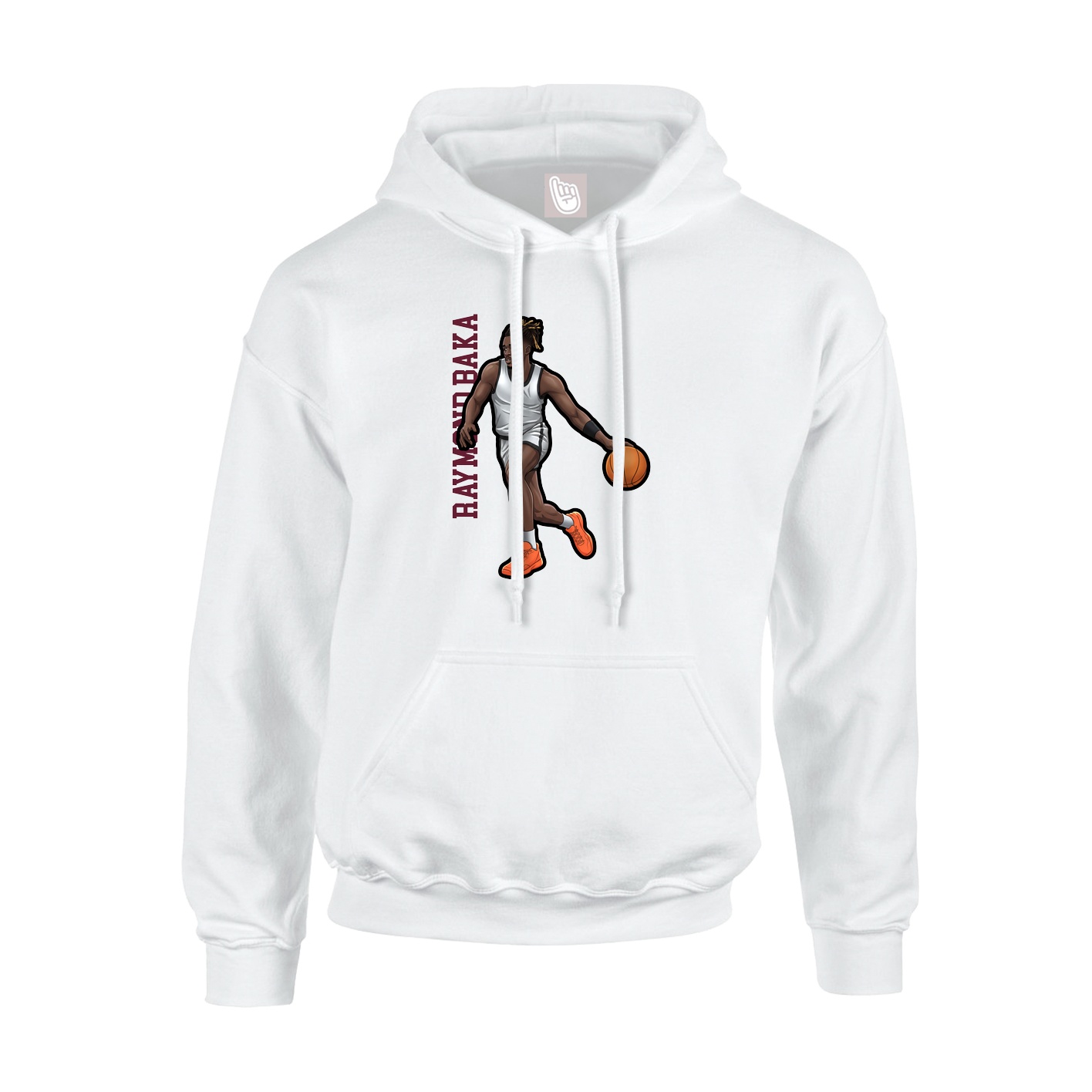 Youth Hoodie — Name Vertical in White