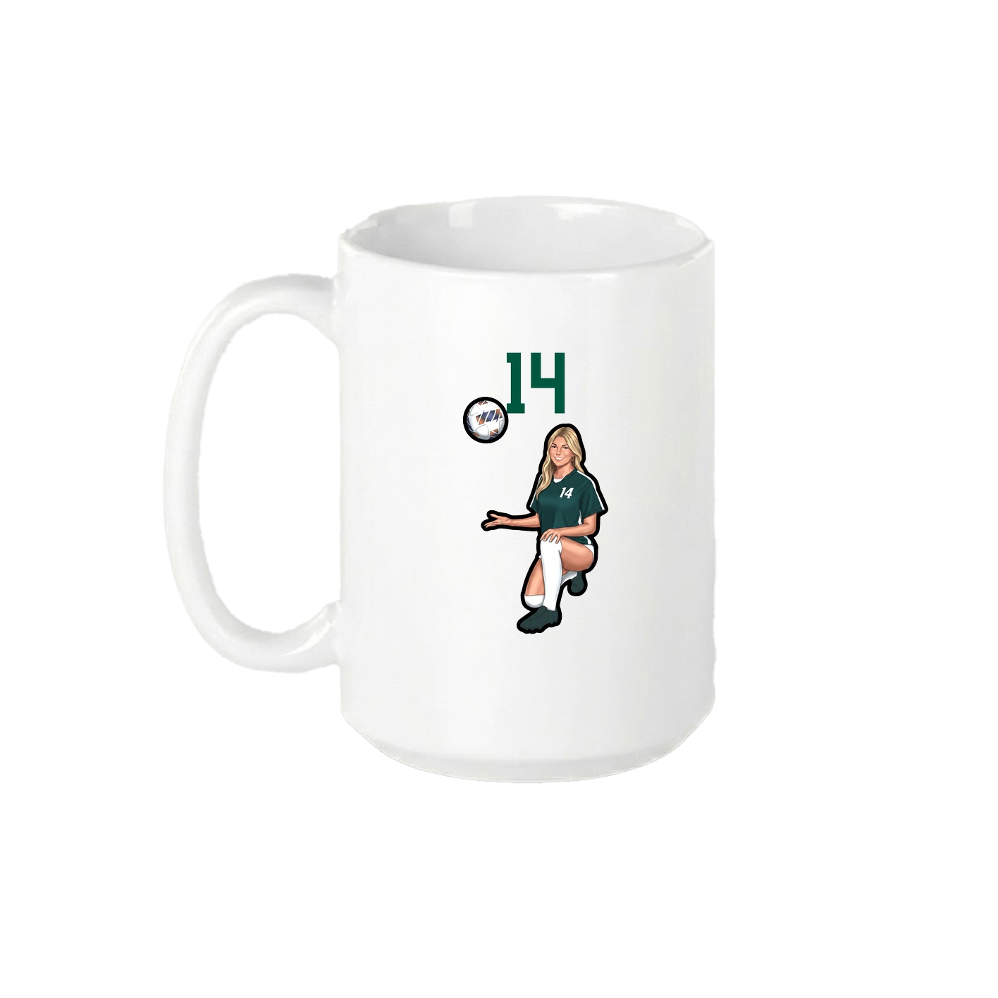 15oz Coffee Mug — Number Top in White