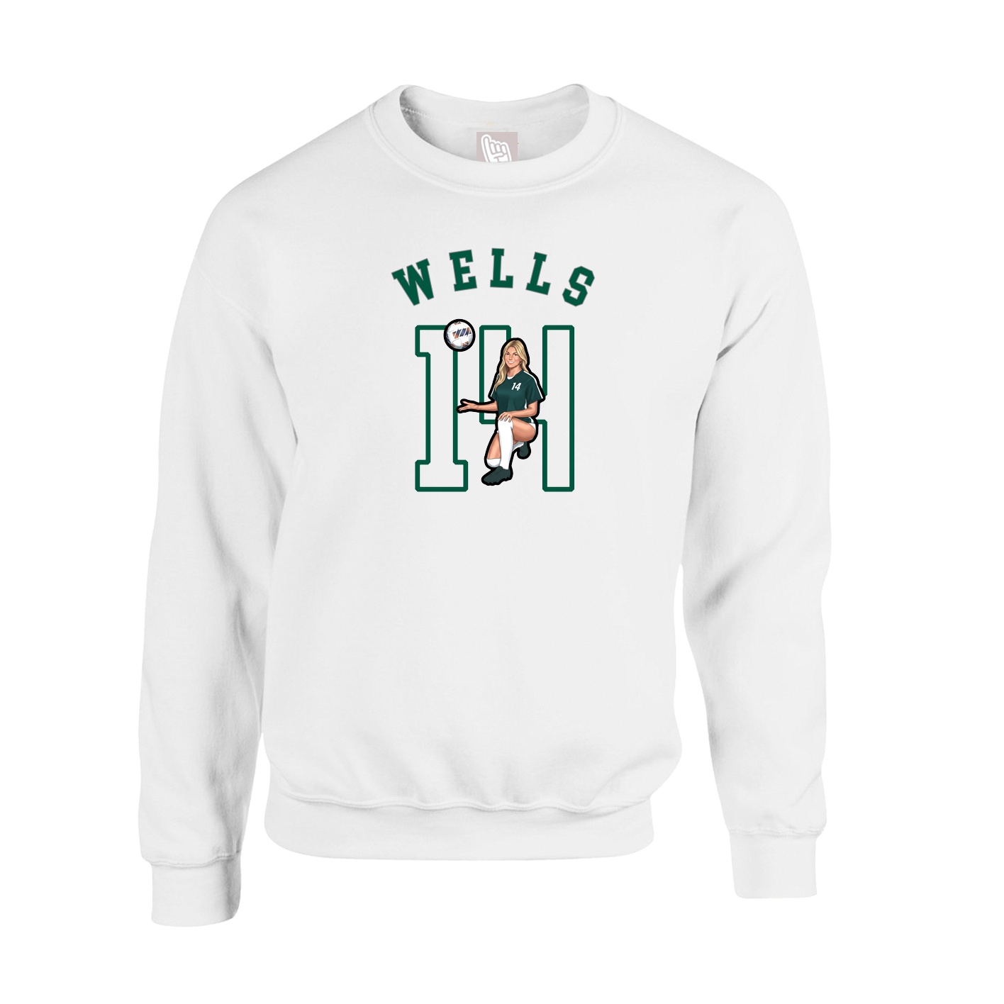 Fleece Crew — Shirsey Arch in White