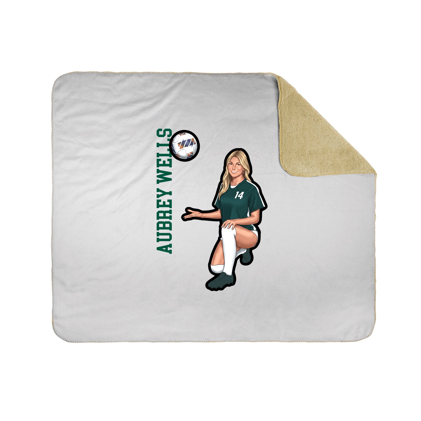 Throw Blanket — Name Vertical in White