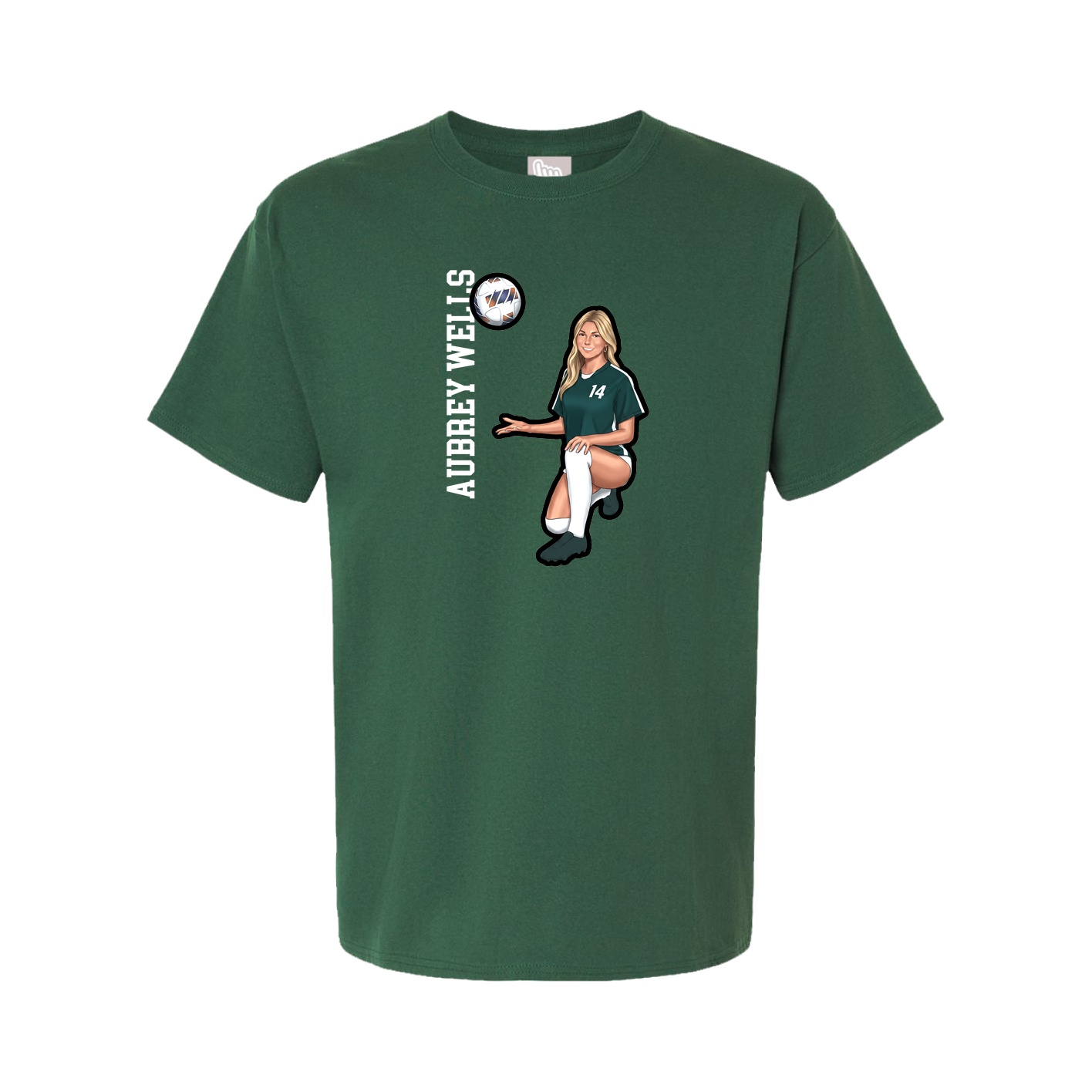 Youth Tee — Name Vertical in Green