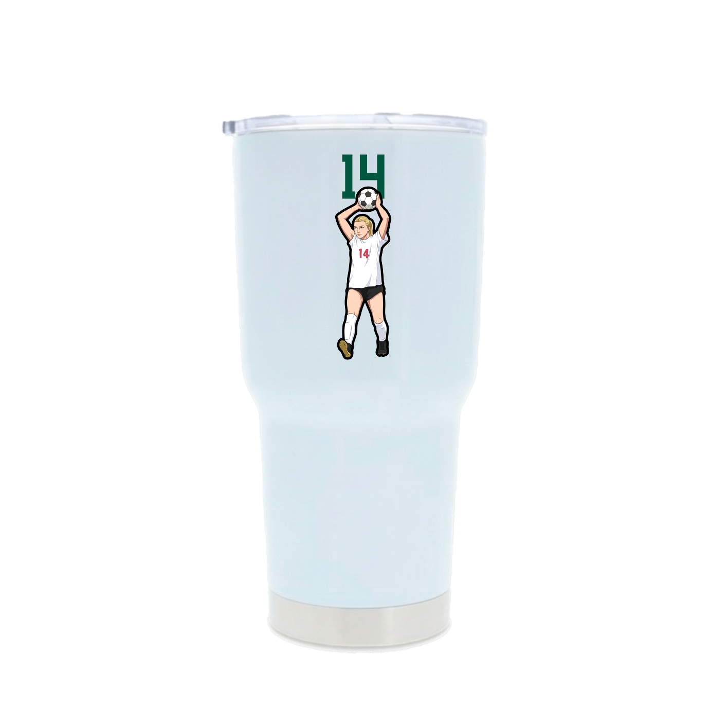 30oz Stainless Steel Tumbler — Number Top in White
