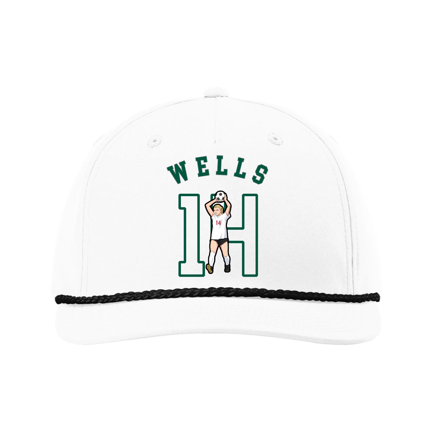 Five-Panel Classic Rope Cap — Shirsey Arch in White