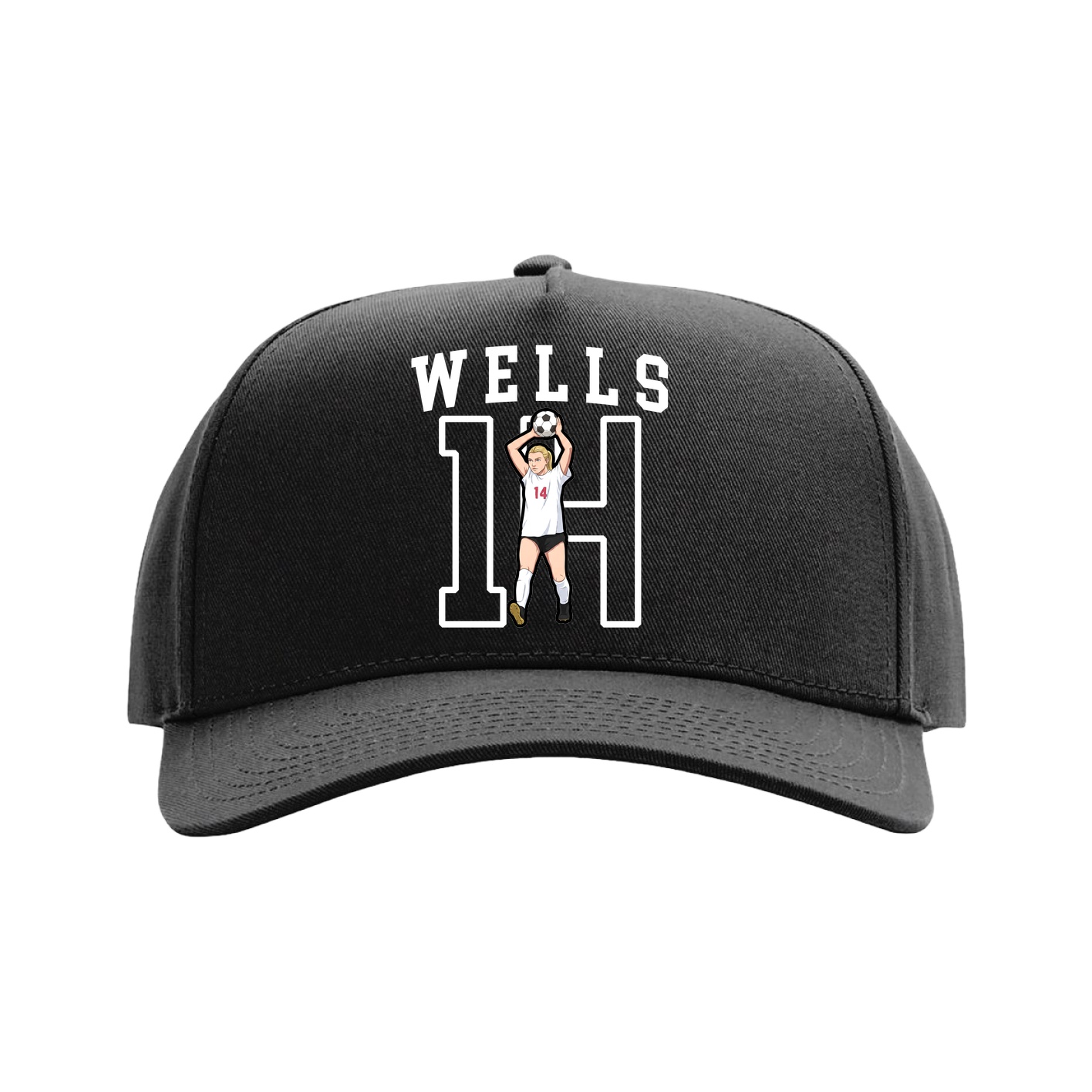 Full Fabric Five-Panel Champ Cap — Shirsey in Black