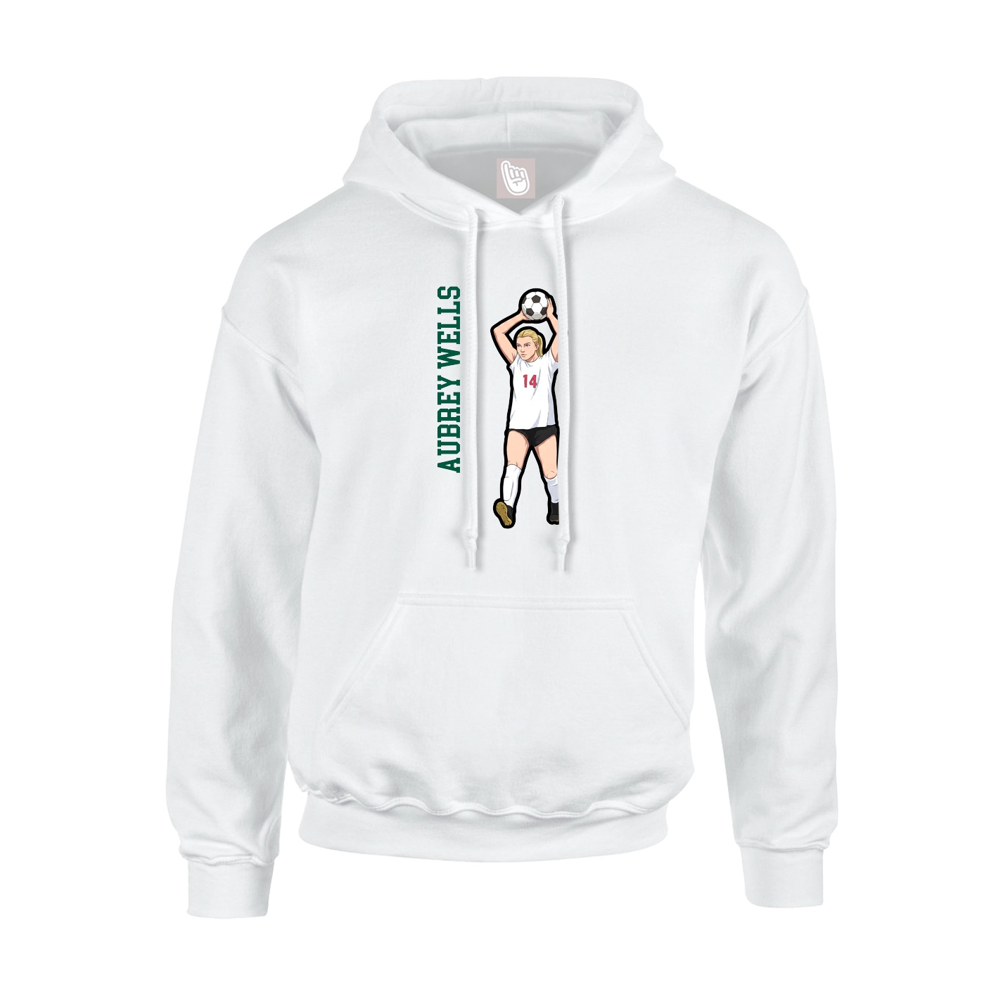 Youth Hoodie — Name Vertical in White