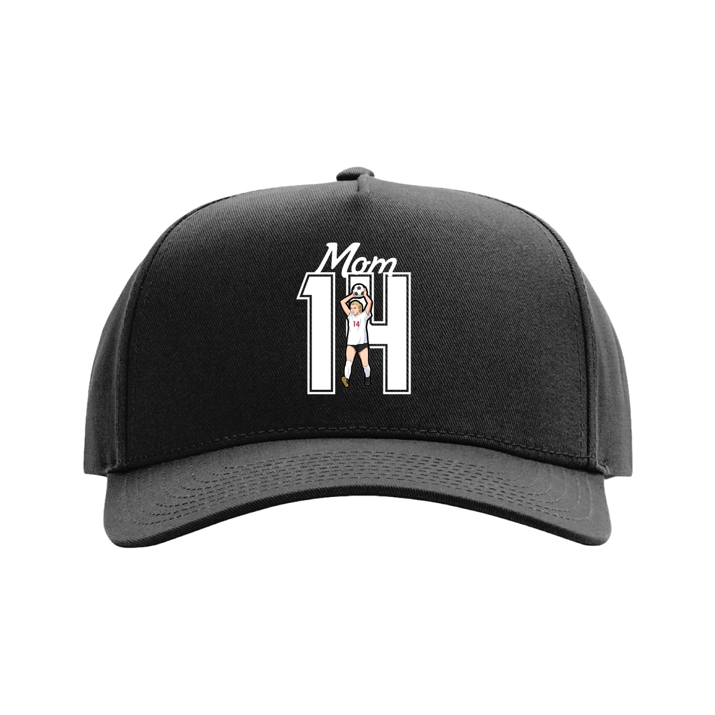 Full Fabric Five-Panel Champ Cap — Mothers Day Shirsey in Black